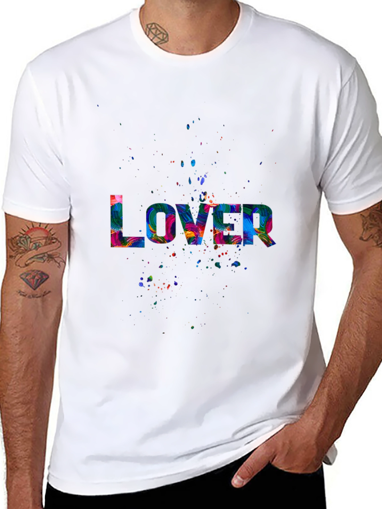 Abstract Lover Graphic Black T-Shirt