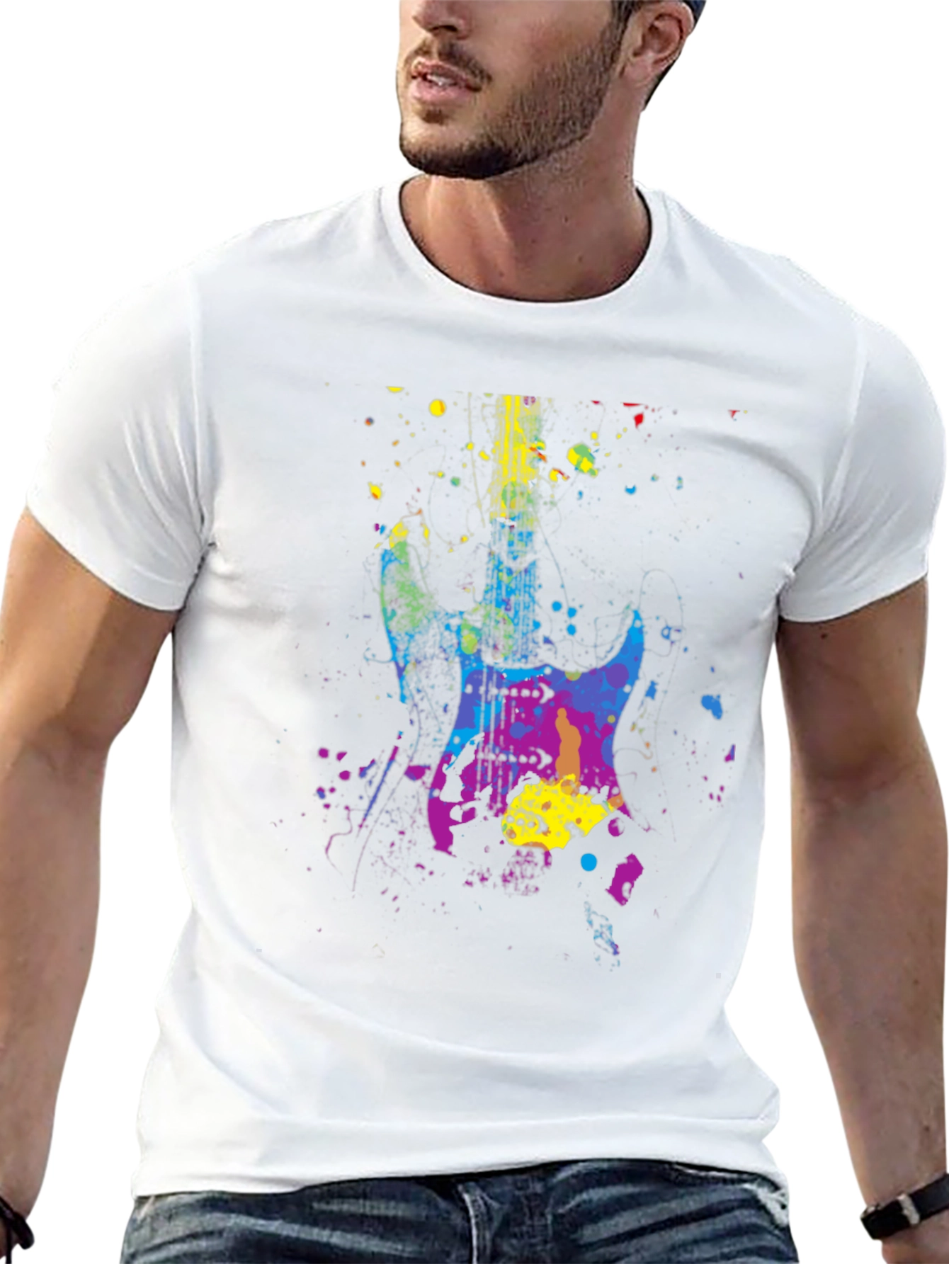 Abstract Guitar Graphic T-Shirt