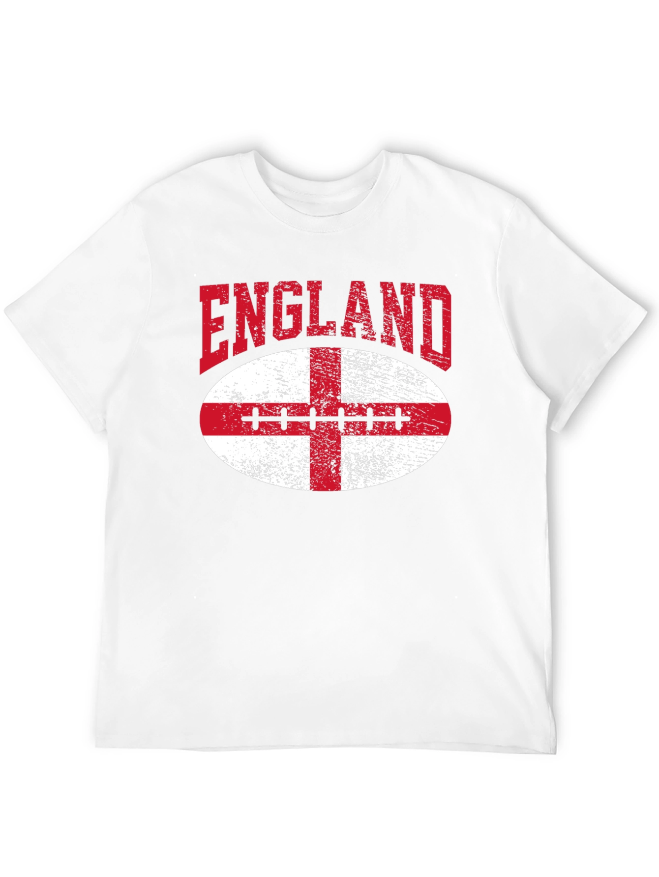 England Rugby T-Shirt - Grunge England Flag Design