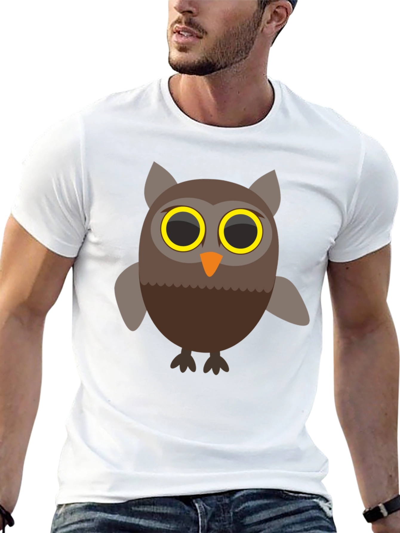 Cool Owl Graphic T-Shirt - Mens Black Tee