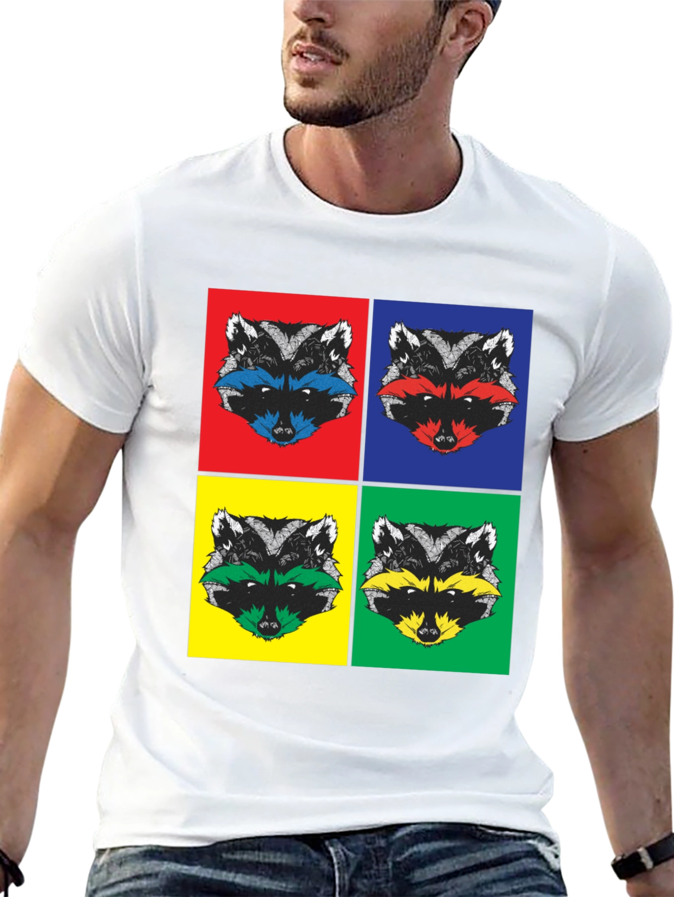 Pop Art Raccoon T-Shirt | Quirky Graphic Tee