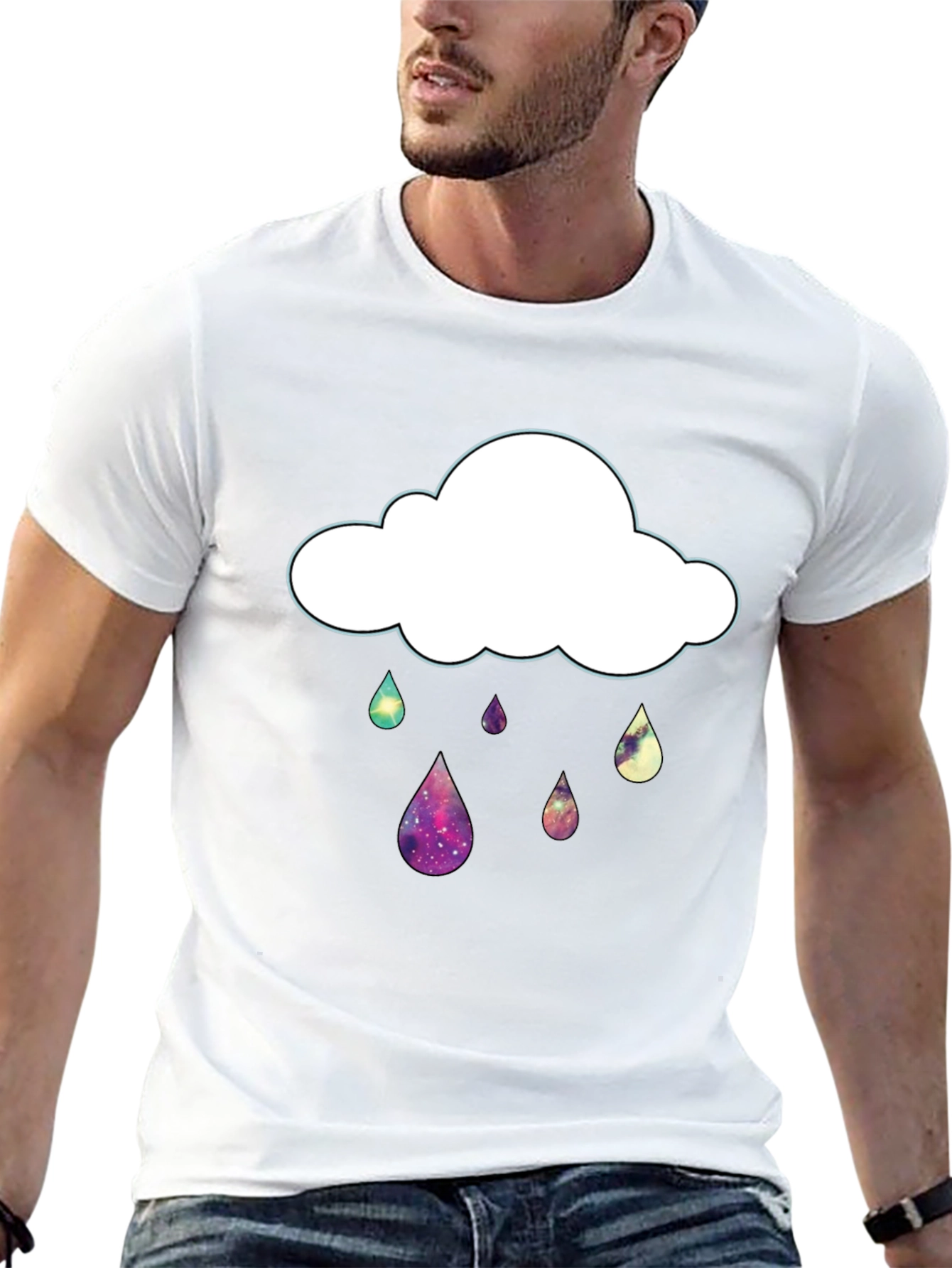 Galaxy Rain Cloud Graphic T-Shirt