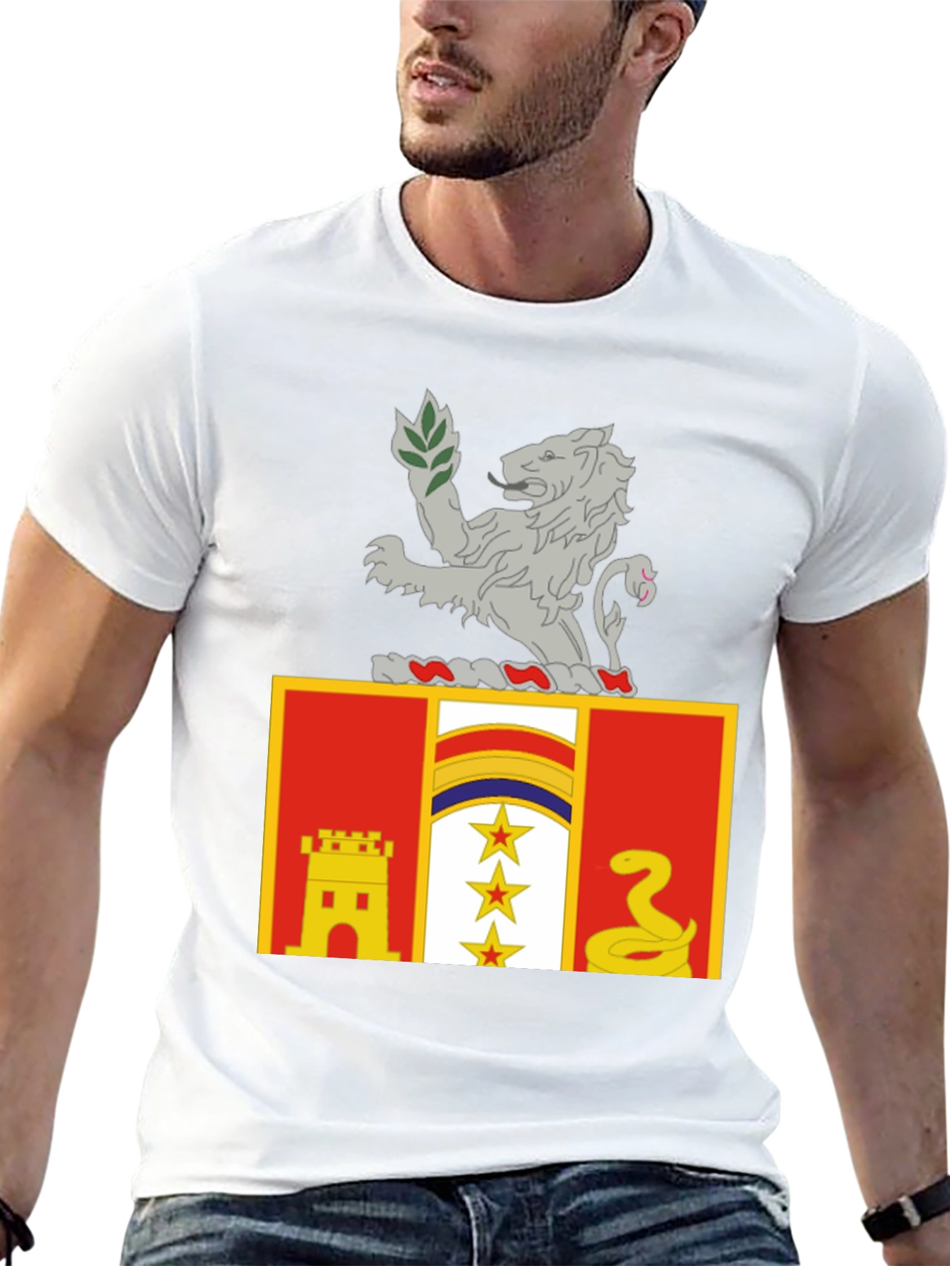 Flag Lion Emblem Black T-Shirt