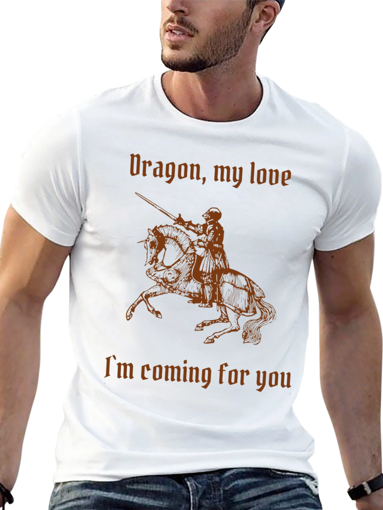 Dragon My Love Knight T-Shirt - Black