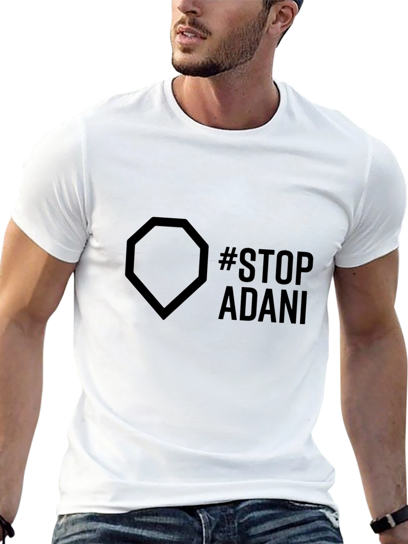 Stop Adani Graphic Tee - Eco-Friendly Awareness Shirt