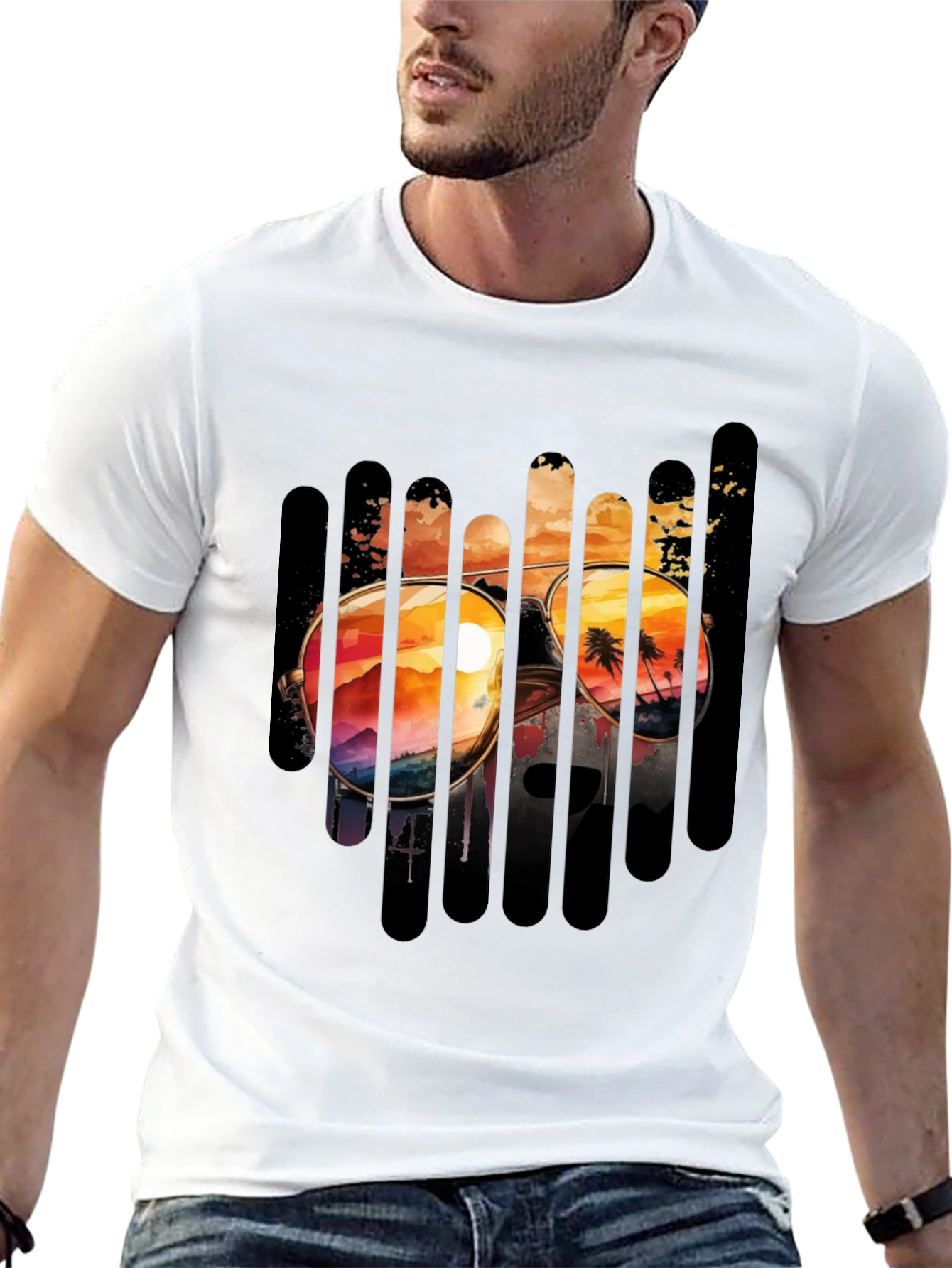 Sunset Sunglasses Graphic Tee - Beach Vibes