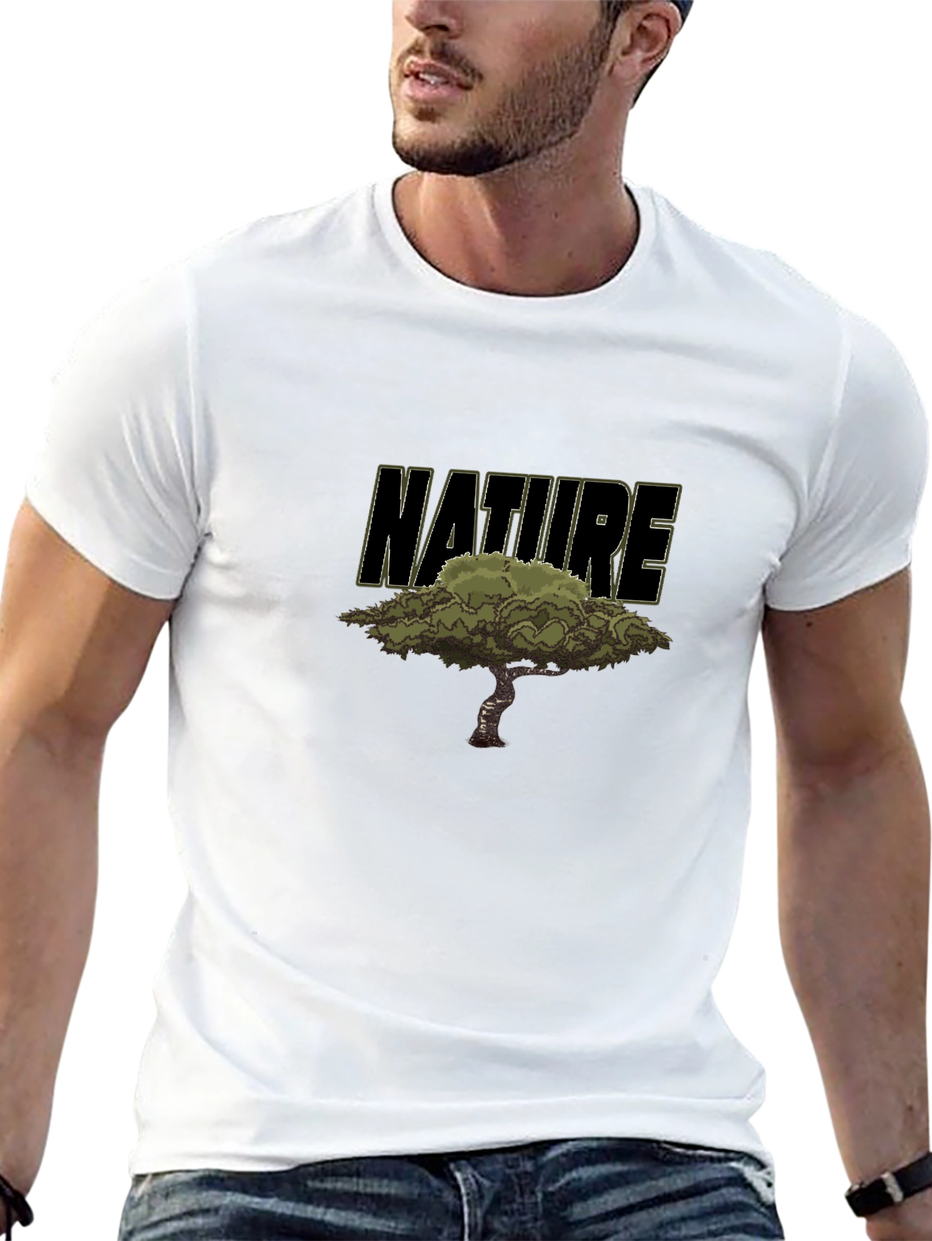 Nature Tree Graphic Black T-Shirt