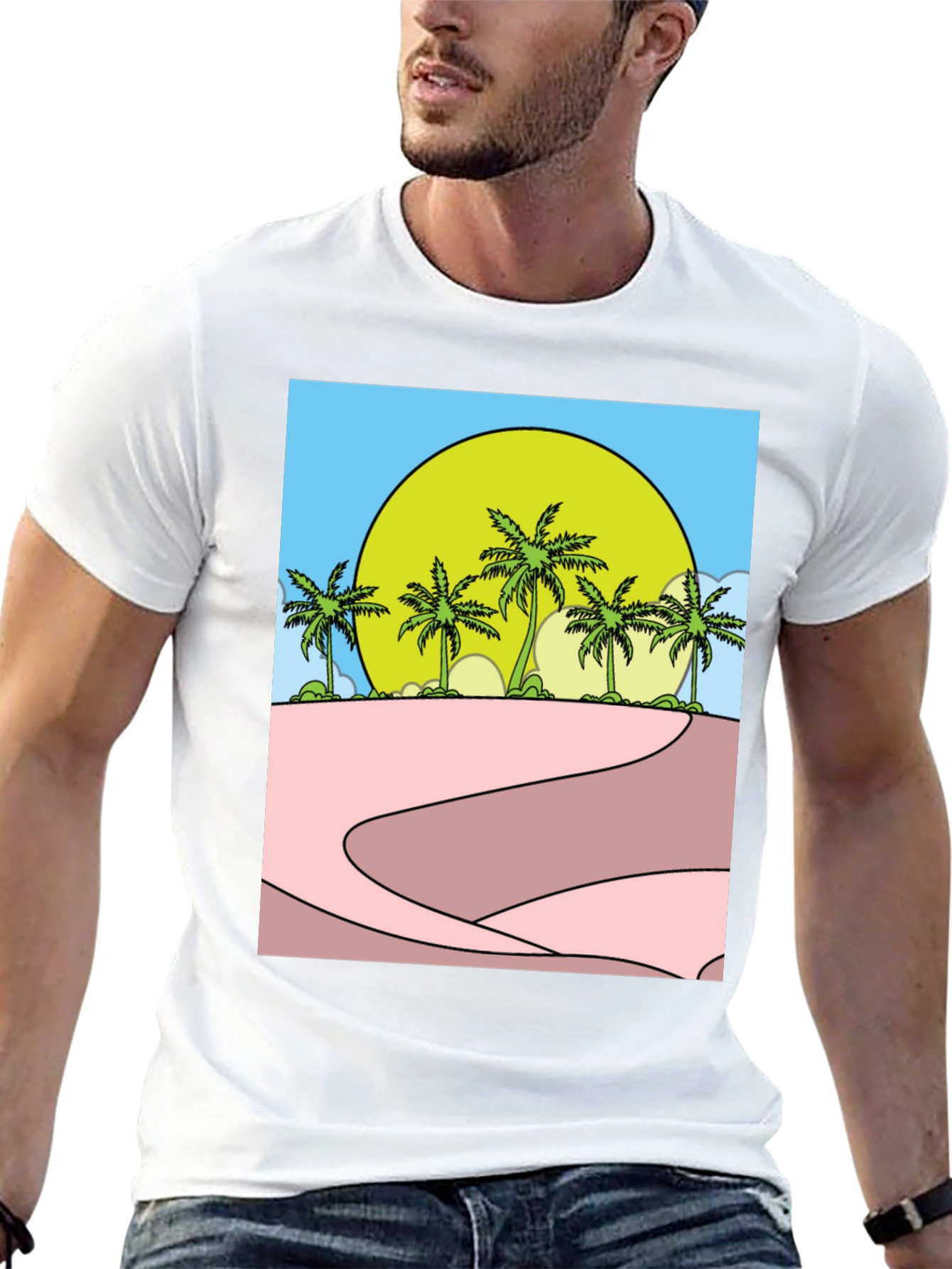 Tropical Palm Sunset Graphic Tee