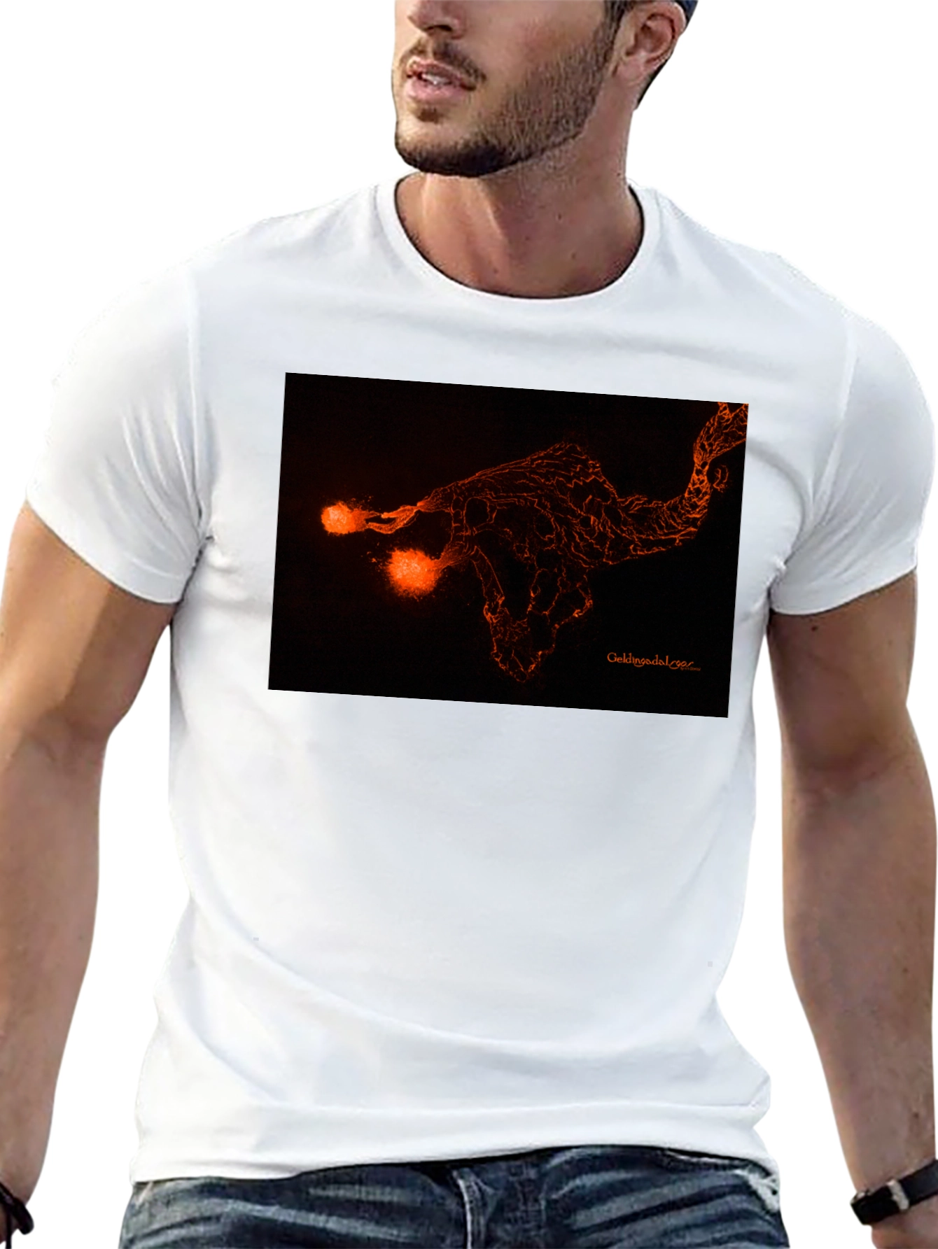 Fiery Graphic Print Black Tee