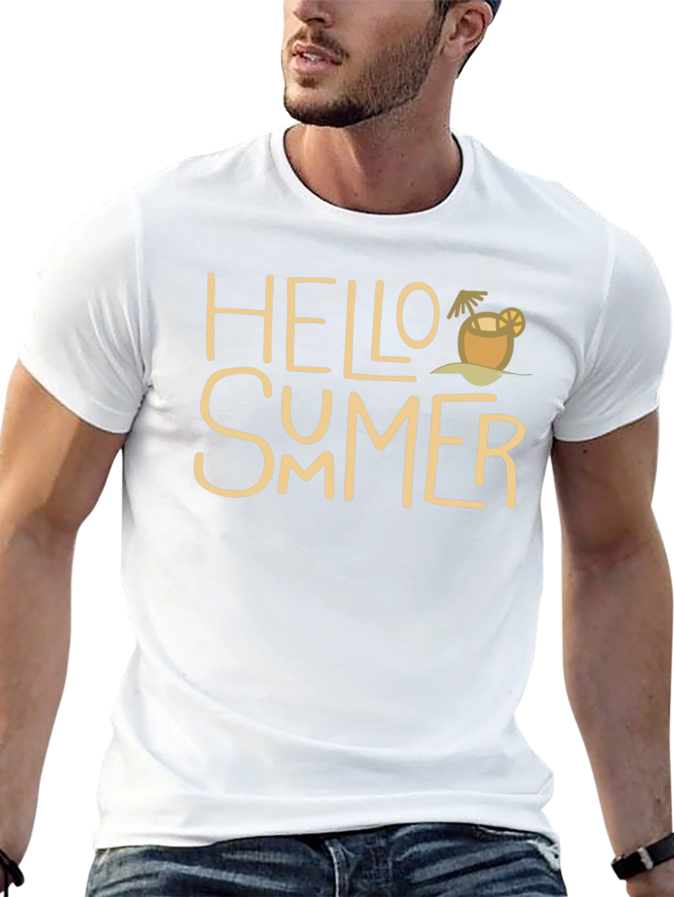 Hello Summer Graphic Tee - Tropical Vacation Vibes