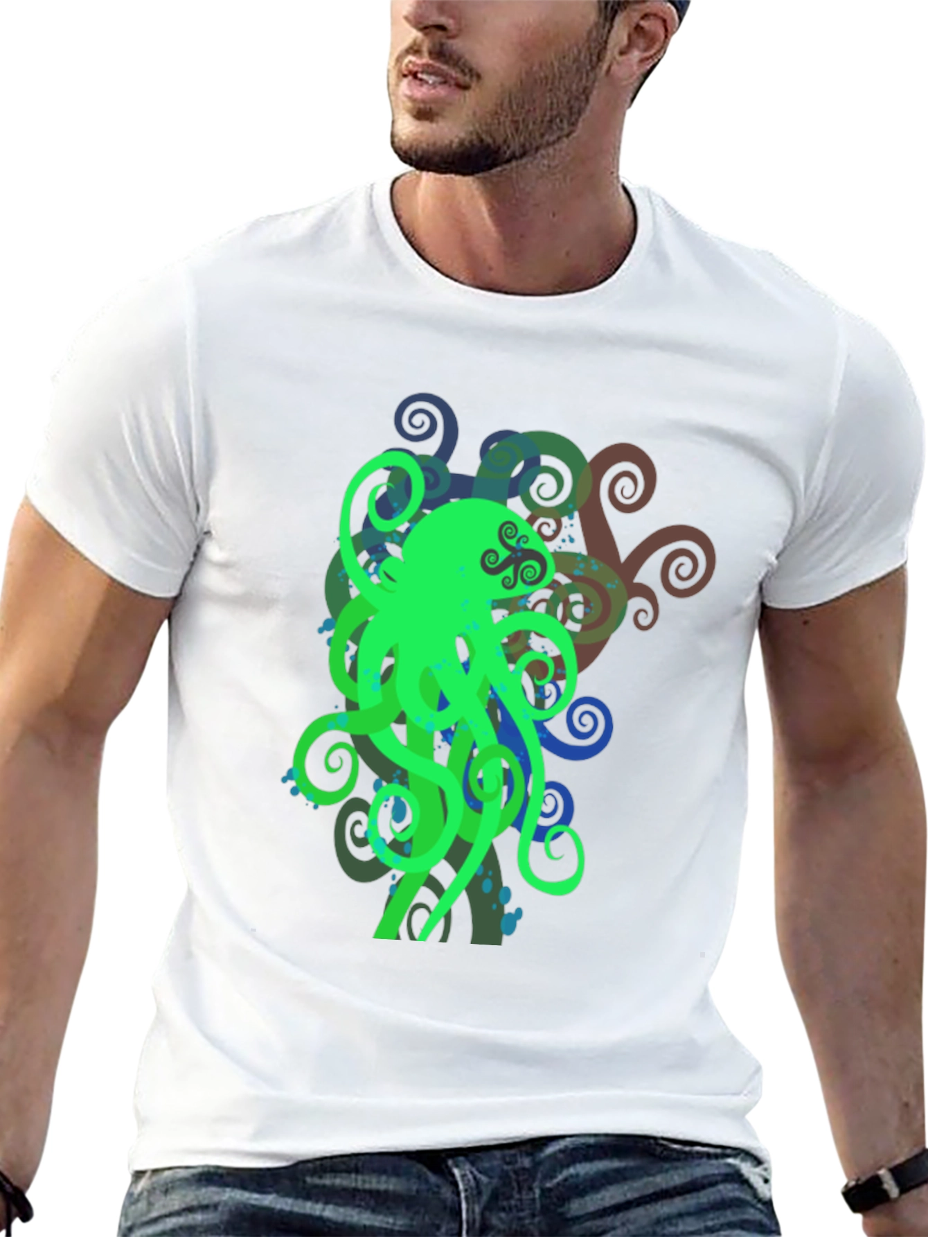 Green Octopus Graphic T-Shirt