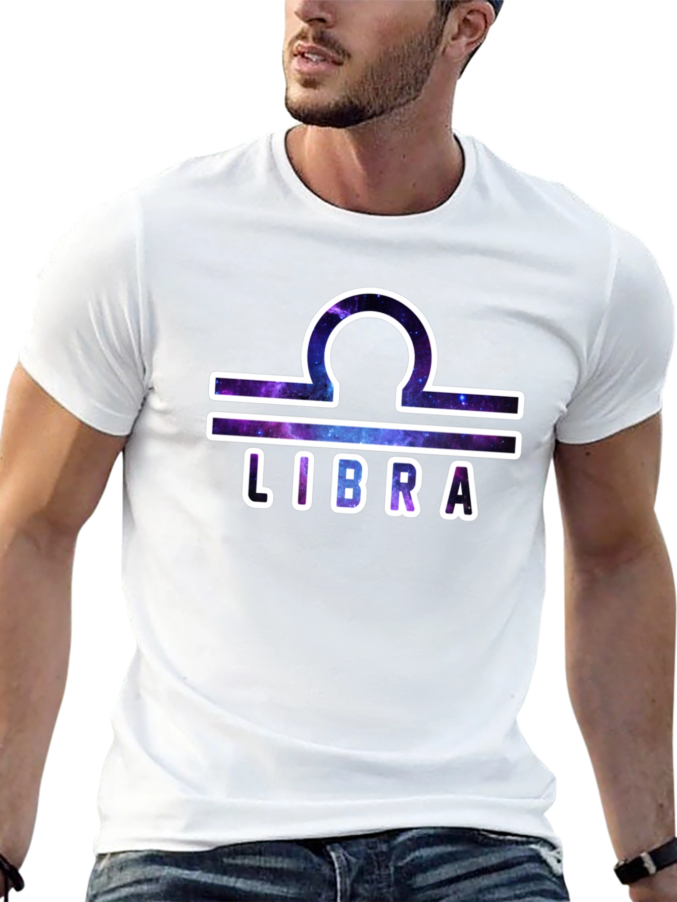 Libra Zodiac Graphic T-Shirt - Galaxy Design