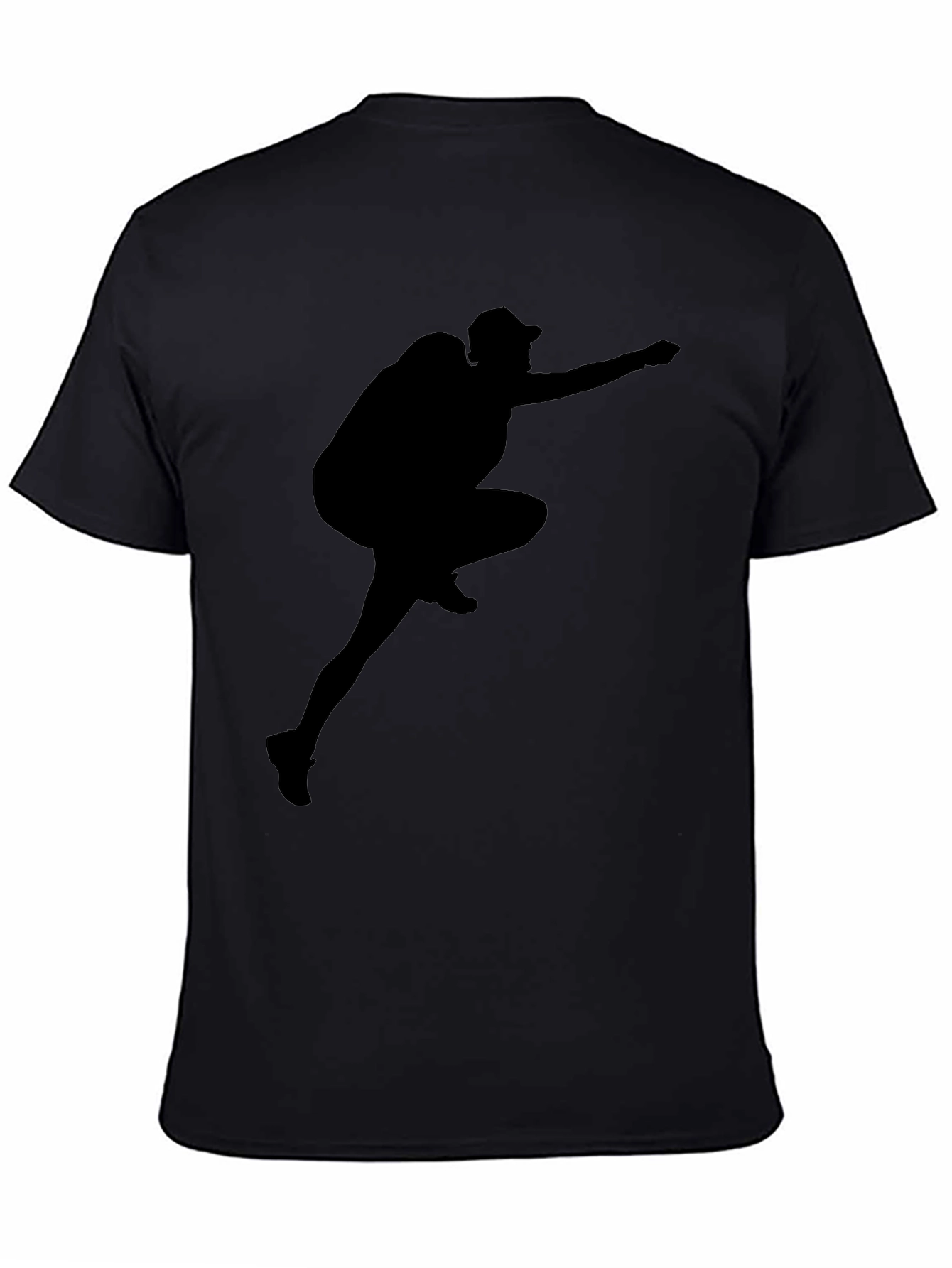Black Silhouette Hiker Graphic T-Shirt