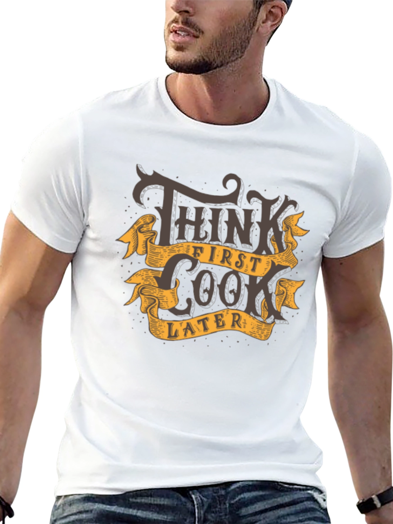 Think First Look Later Graphic Tee - Black