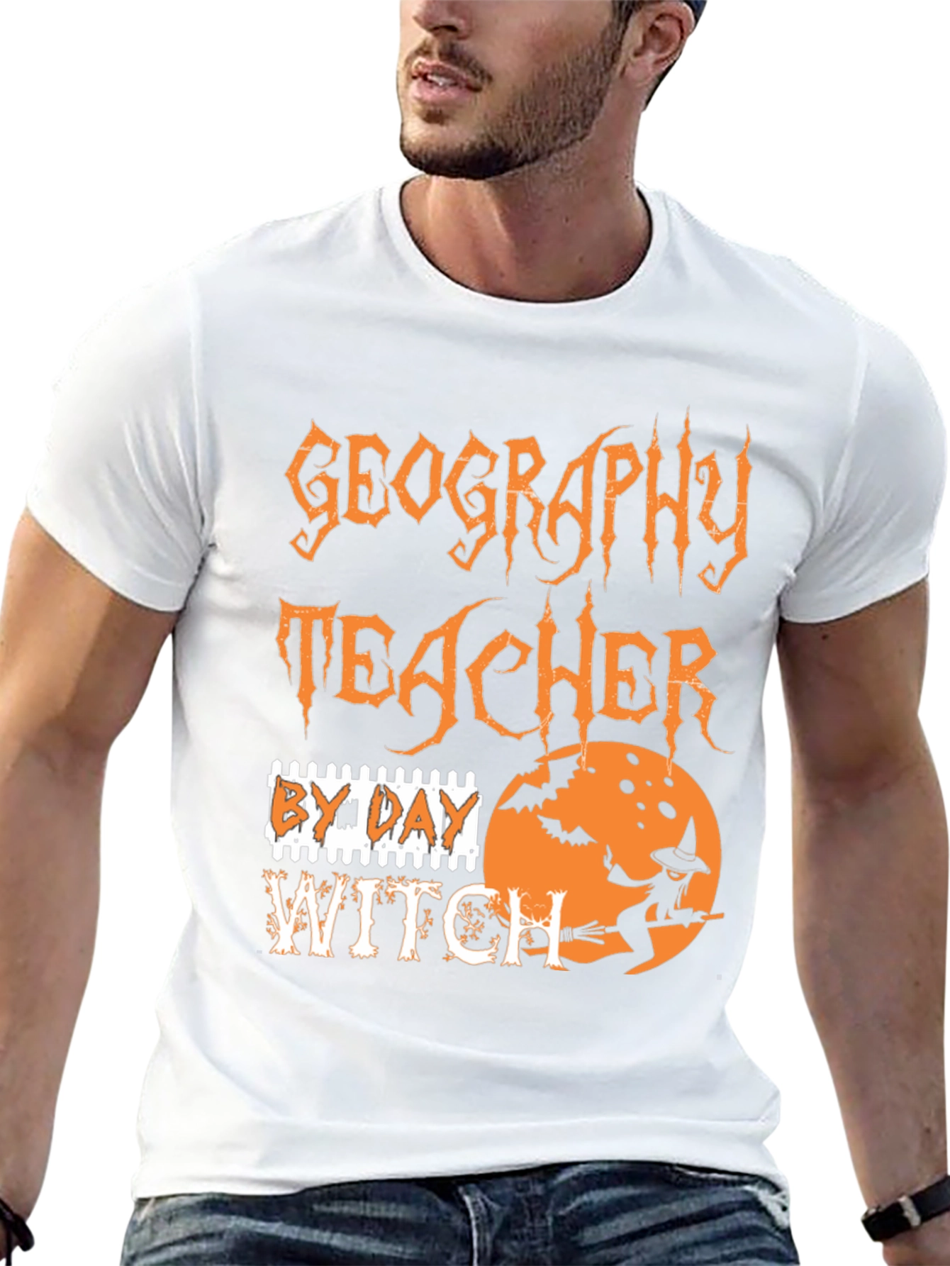 Geography Teacher By Day Witch Halloween T-Shirt
