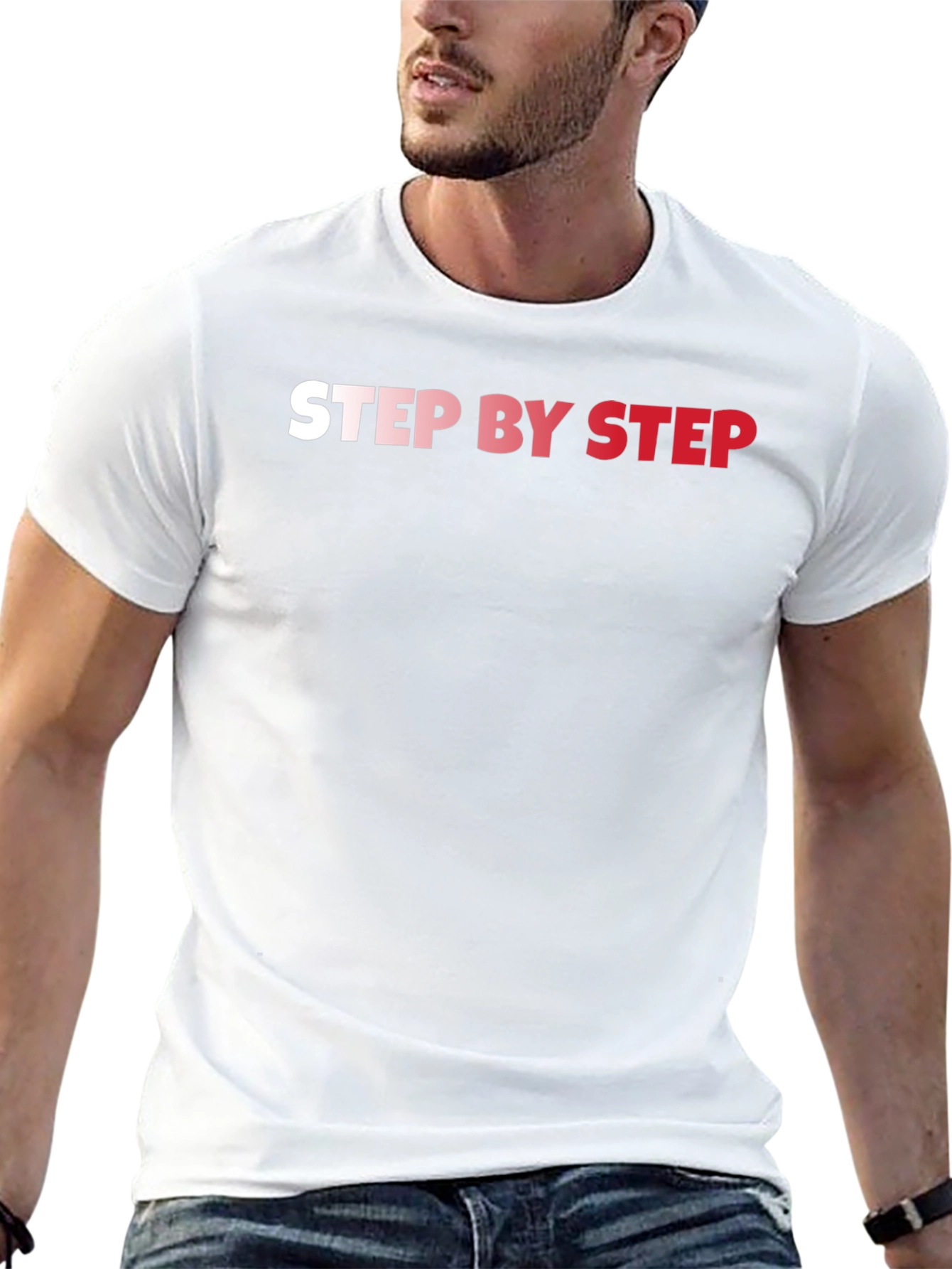 Step By Step Black Graphic T-Shirt