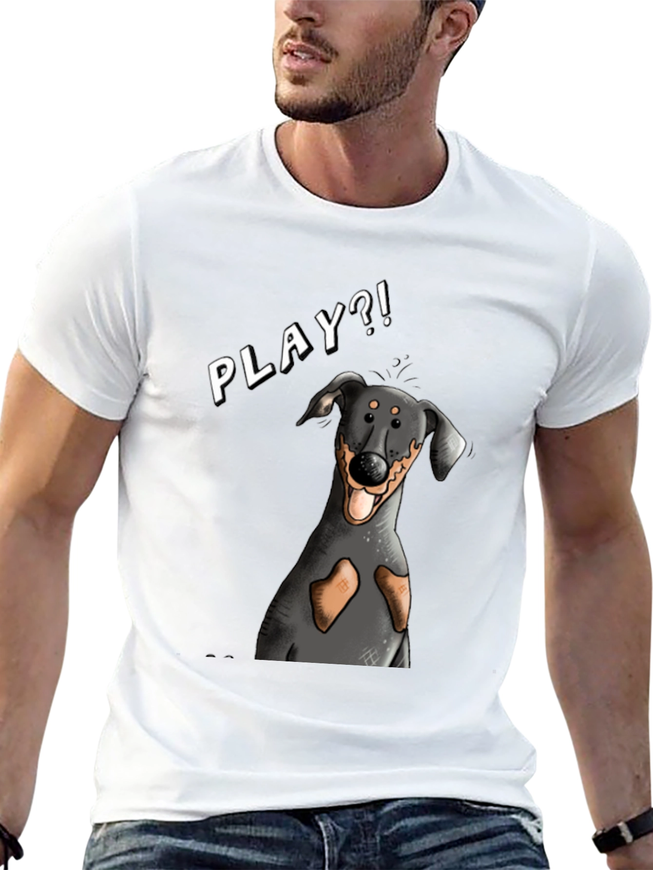 Playful Dog Graphic T-Shirt
