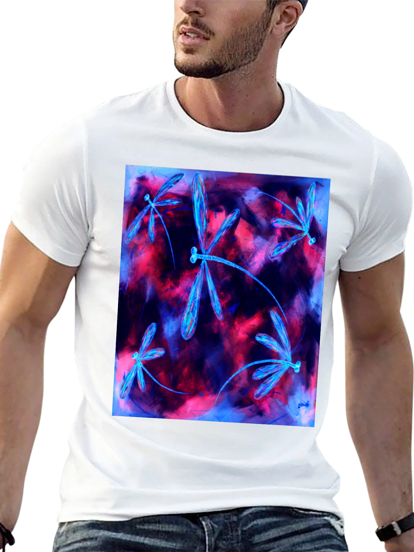 Dragonfly Graphic Tee - Abstract Art Shirt