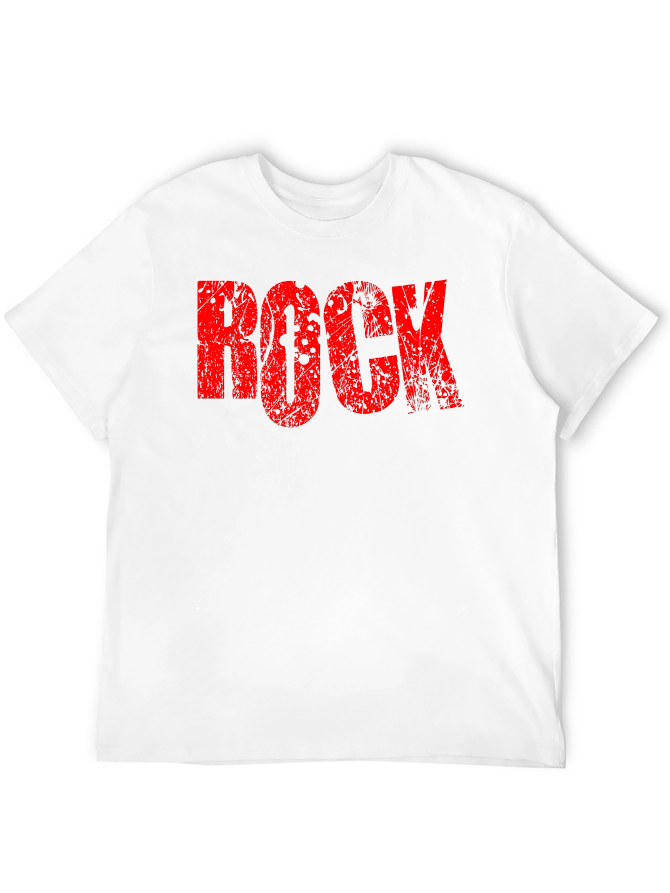 Grunge Rock Graphic Print Tee - Classic Black