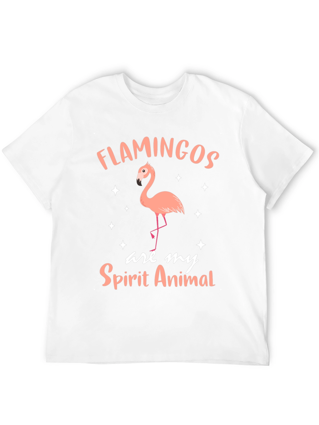 Flamingo Spirit Animal Graphic Tee - Black Cotton Blend