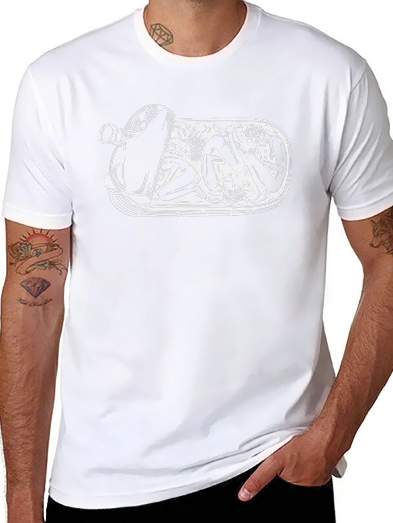 Sardine Can Graphic Tee - Black Cotton