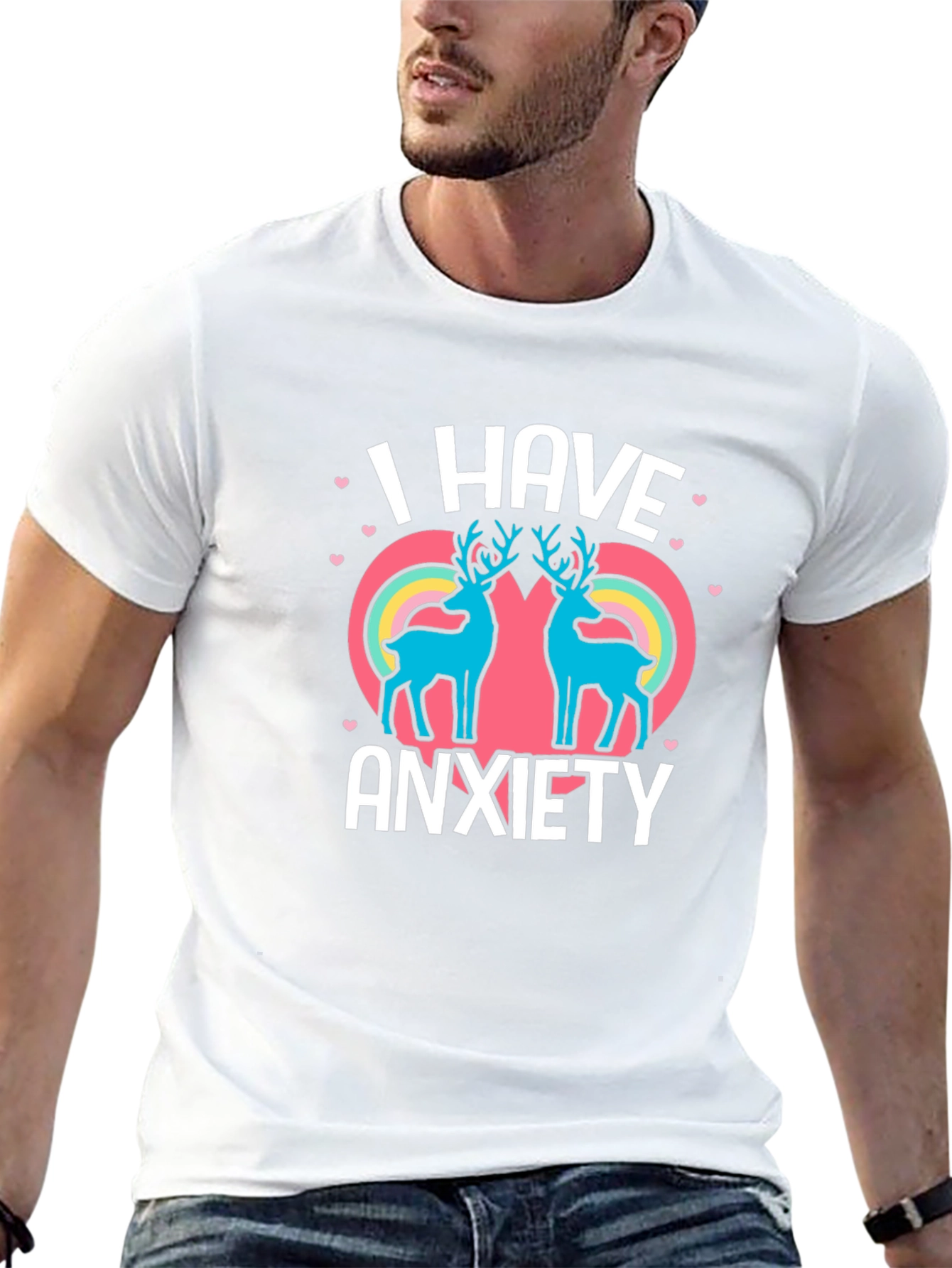 Anxiety Deer Graphic Tee - Comfort & Style