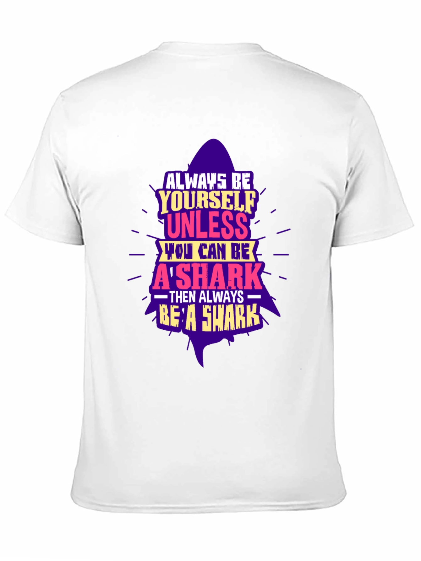 Be A Shark Graphic Tee - Black Novelty T-Shirt