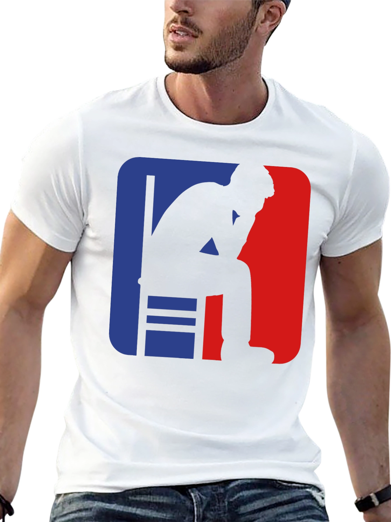 Pensive Man Graphic Tee - Black Cotton T-Shirt