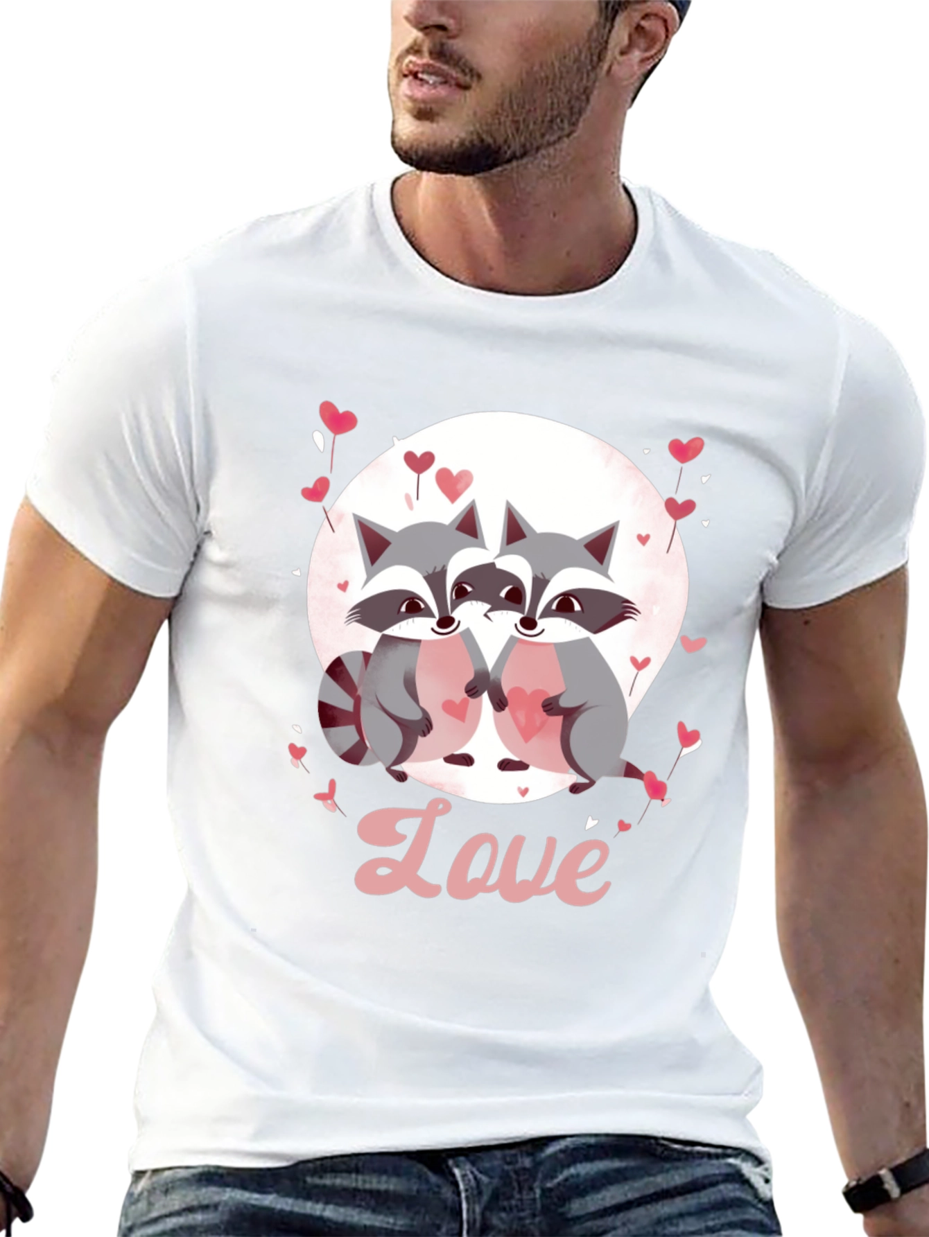 Raccoon Love Graphic Tee - Cute Valentines Day Shirt