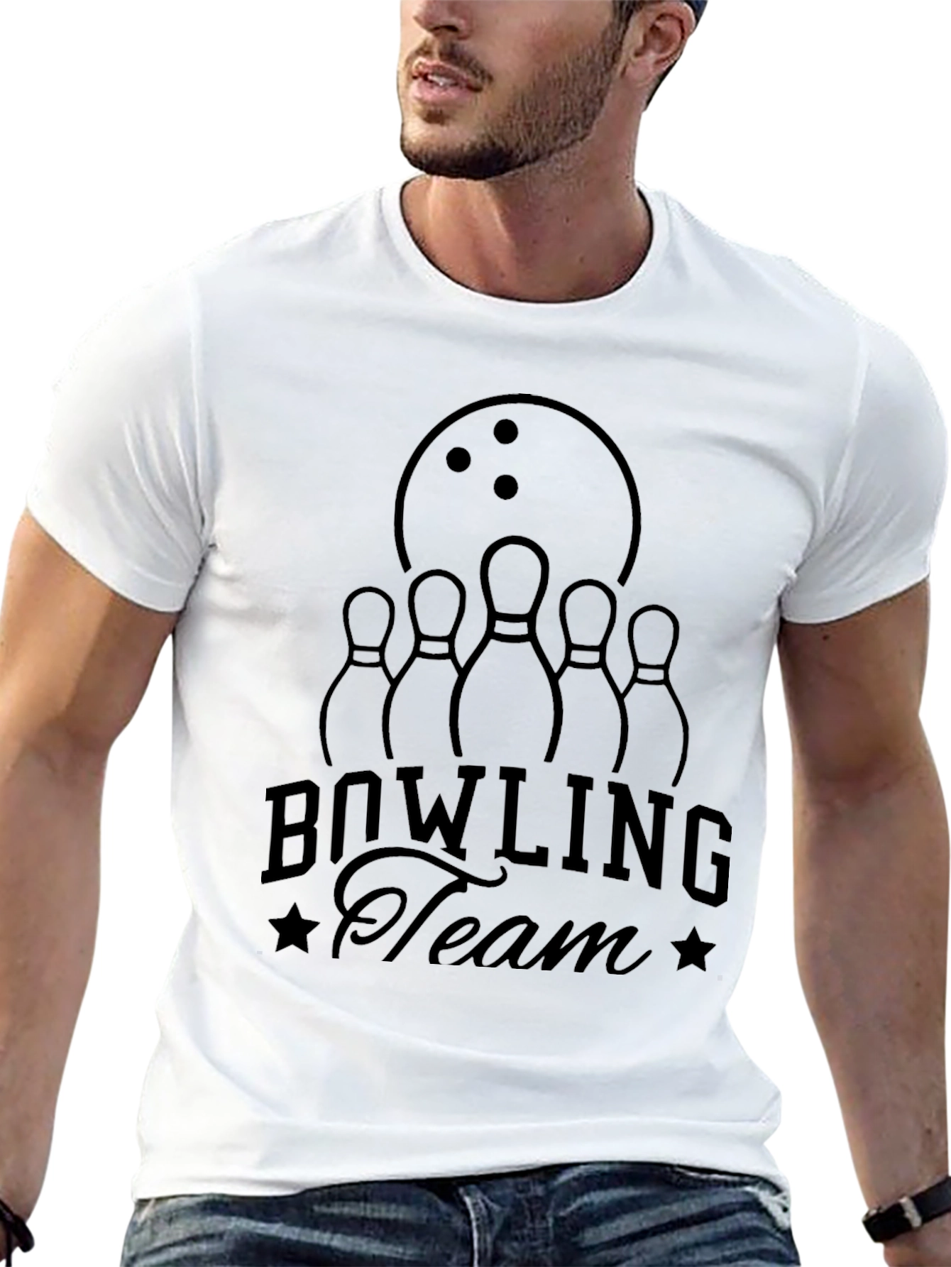 Bowling Team Graphic Tee - Black