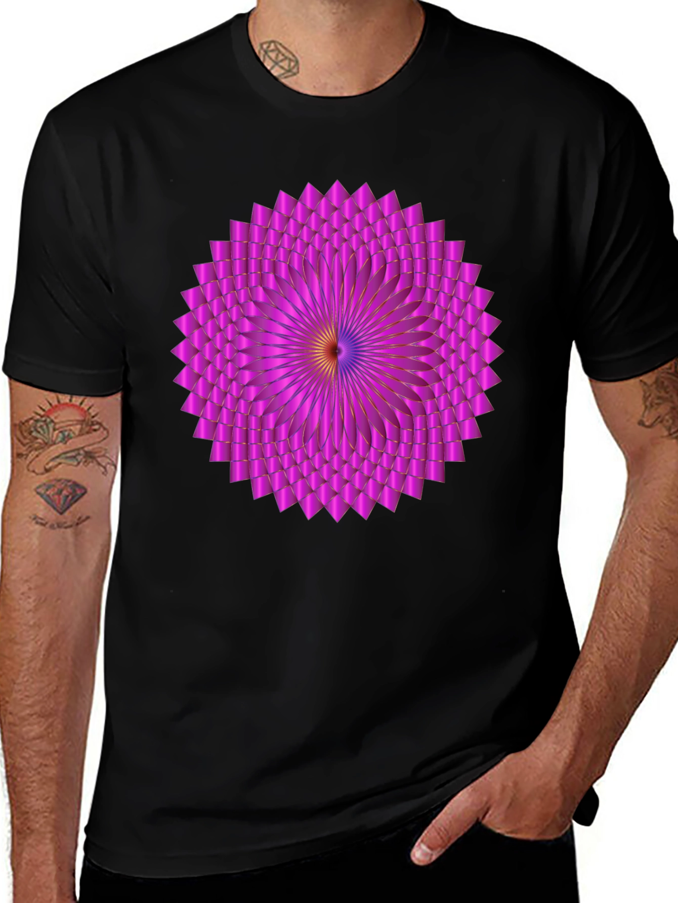 Geometric Floral Print T-Shirt