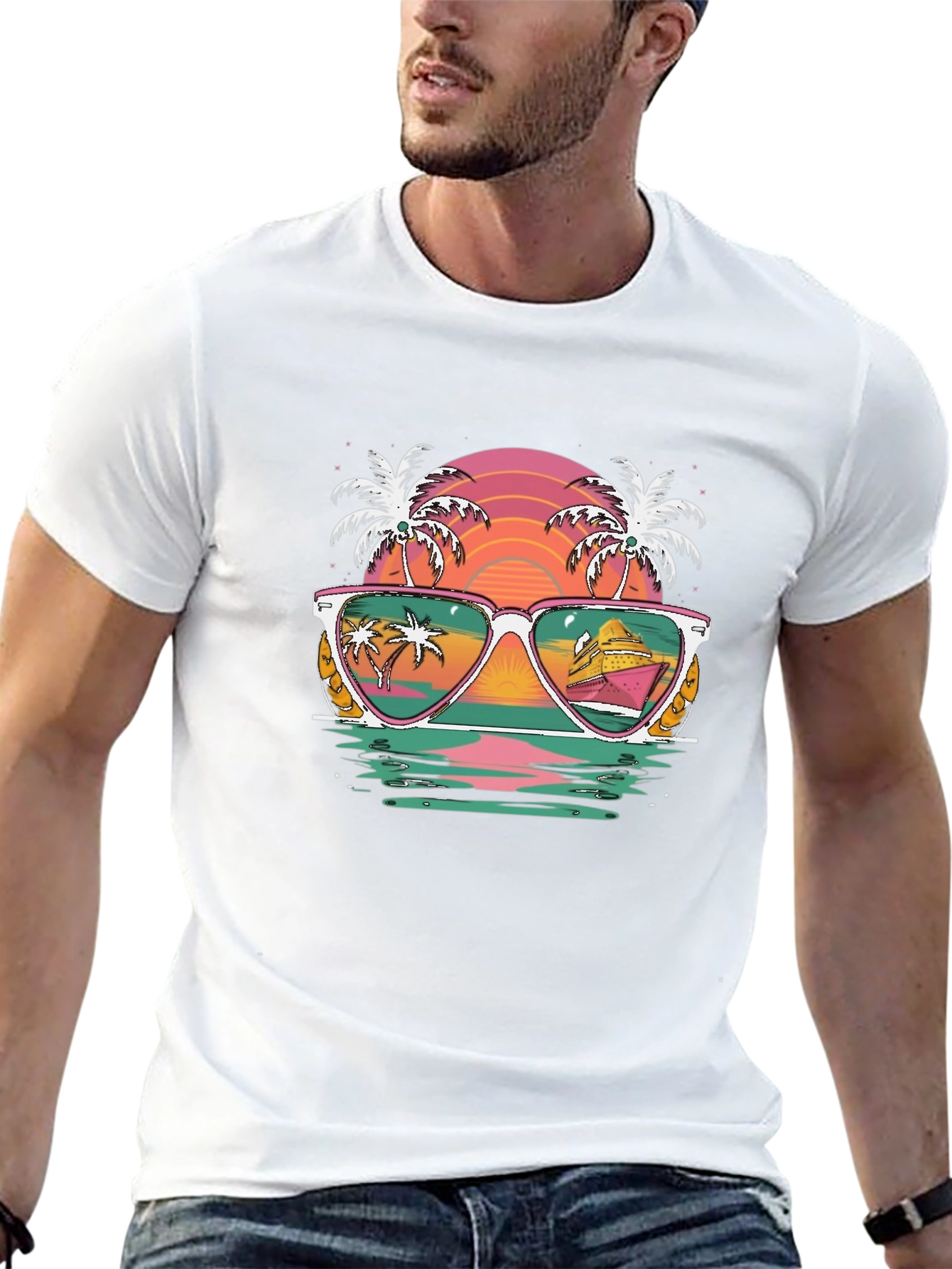 Retro Beach Sunglasses Graphic Tee