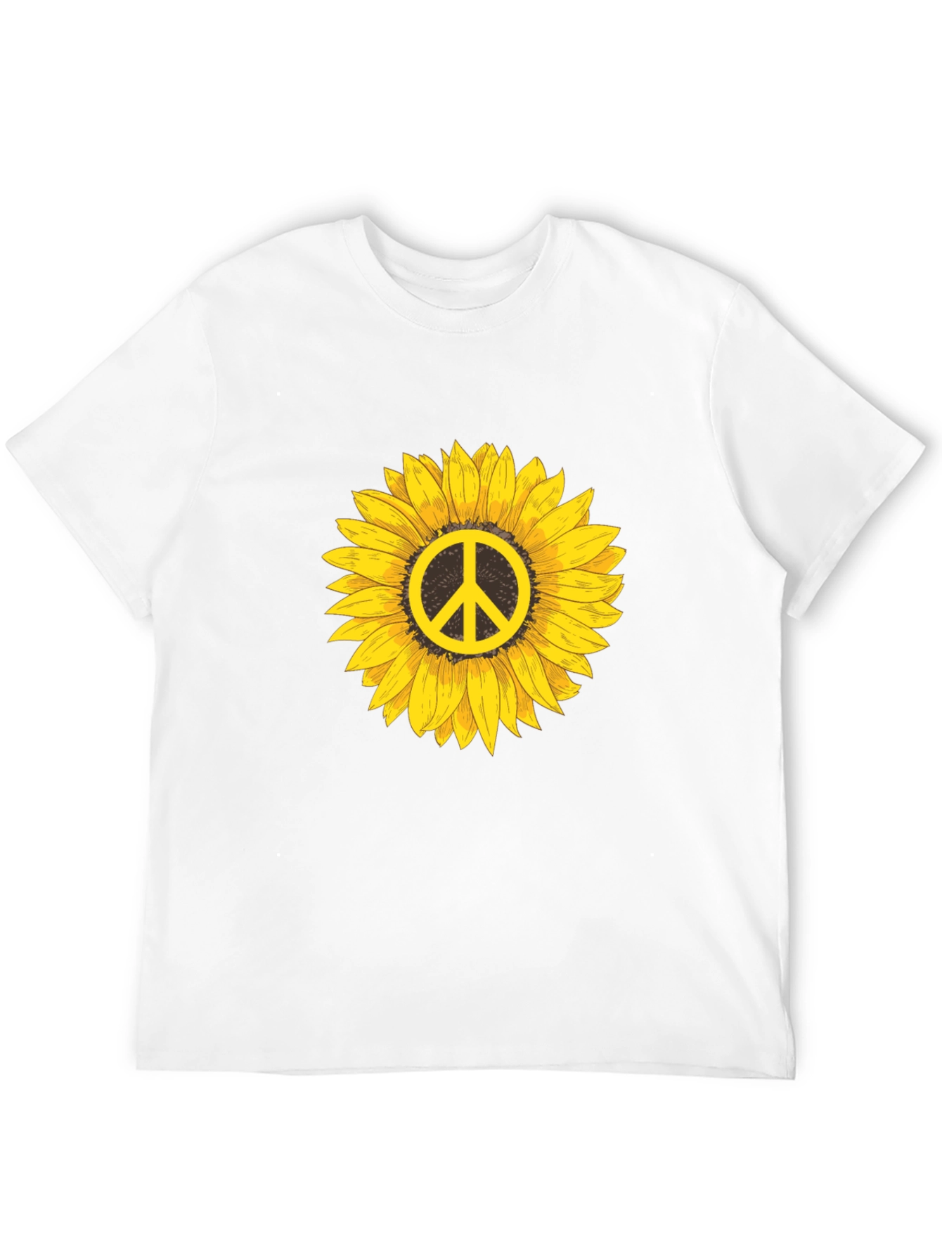 Peace Sunflower Graphic Tee - Black