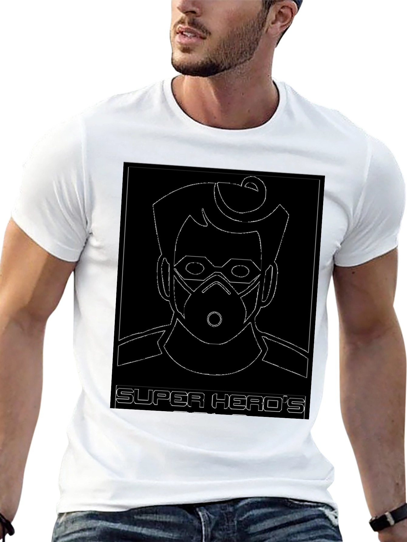 Super Heros Black Graphic T-Shirt