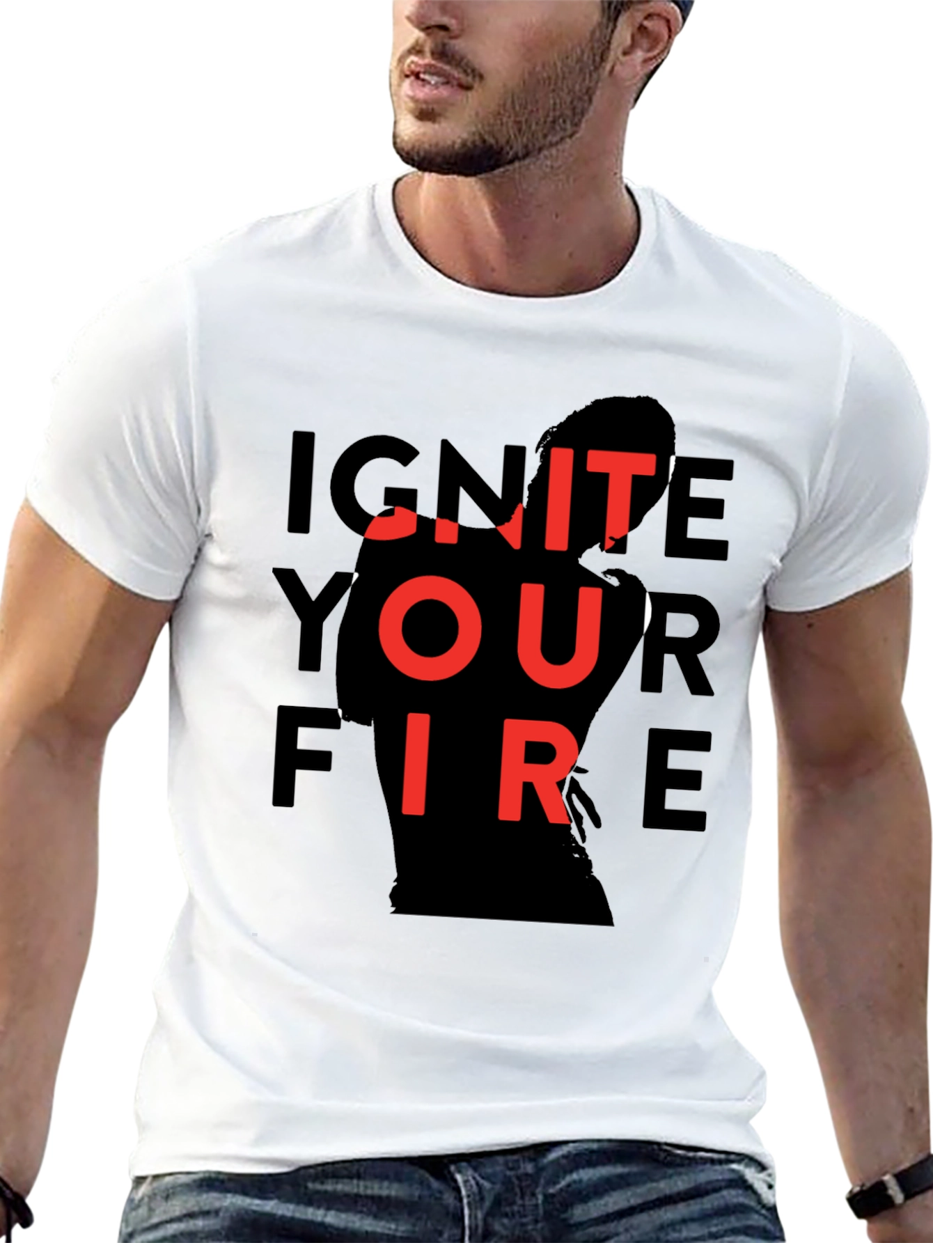 Ignite Your Fire Graphic Tee - Stylish Black T-Shirt