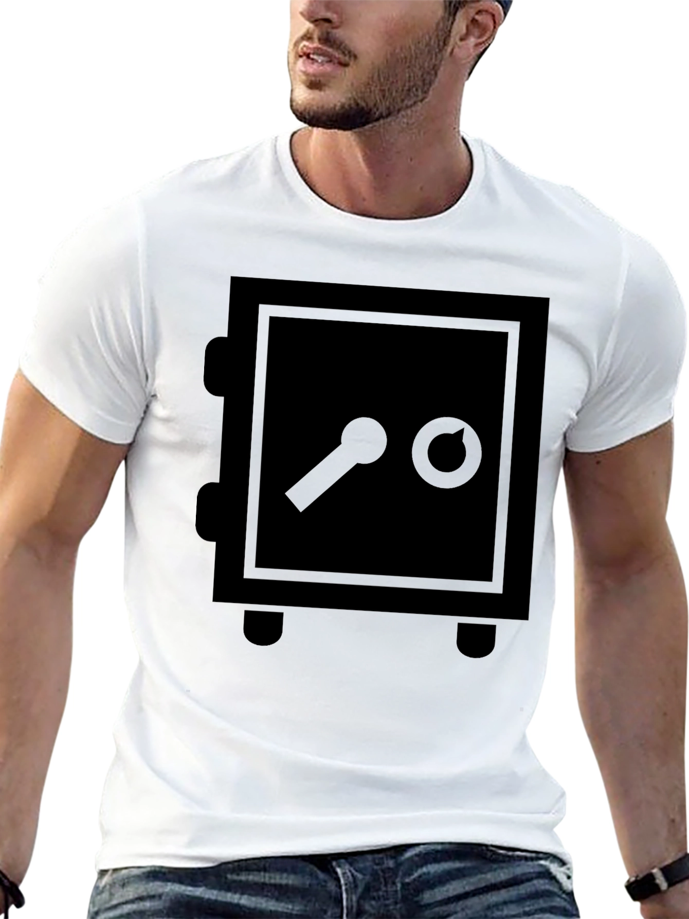 Safe Graphic Black T-Shirt - Secure Your Style!