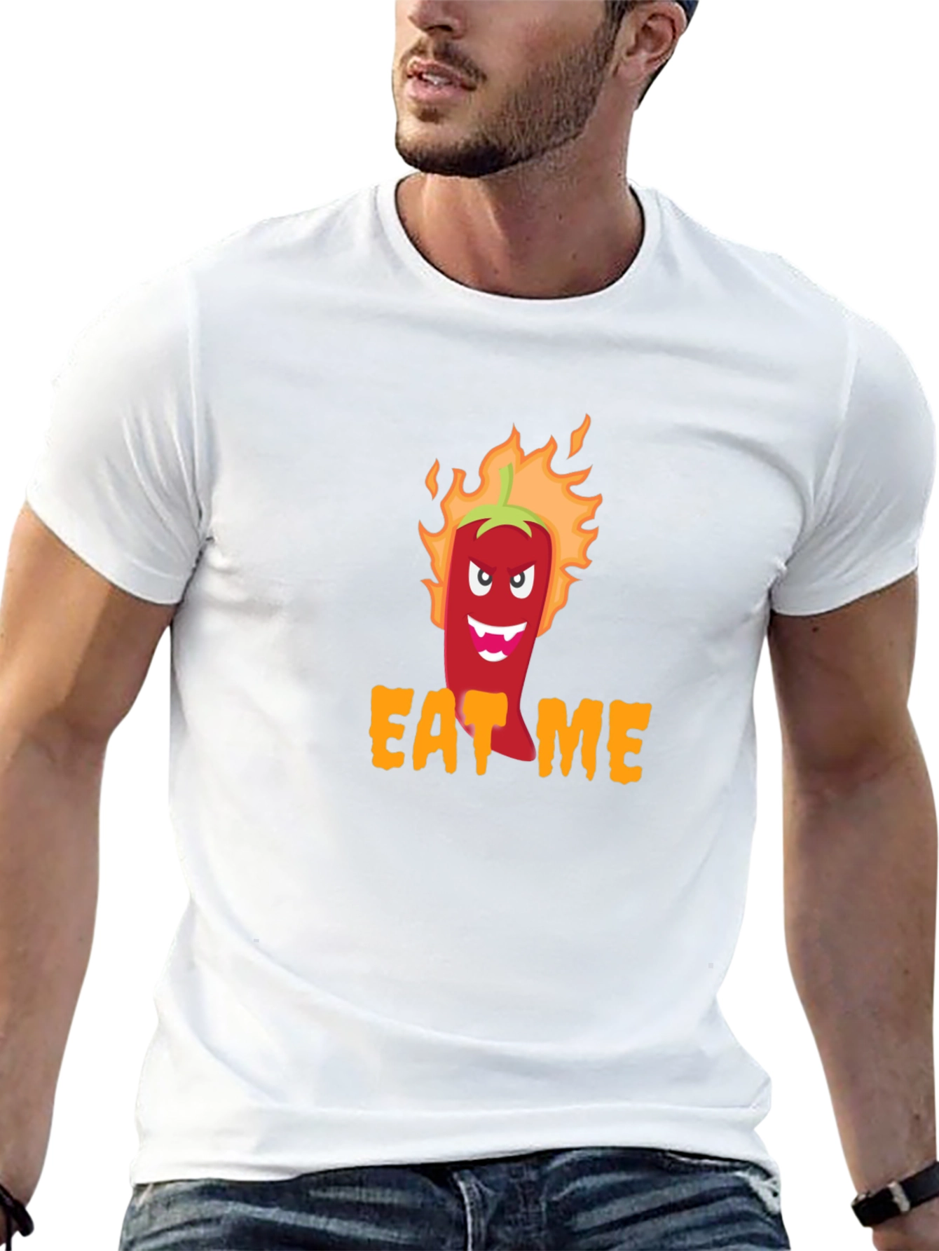 Eat Me Spicy Pepper Graphic Tee - Black T-Shirt