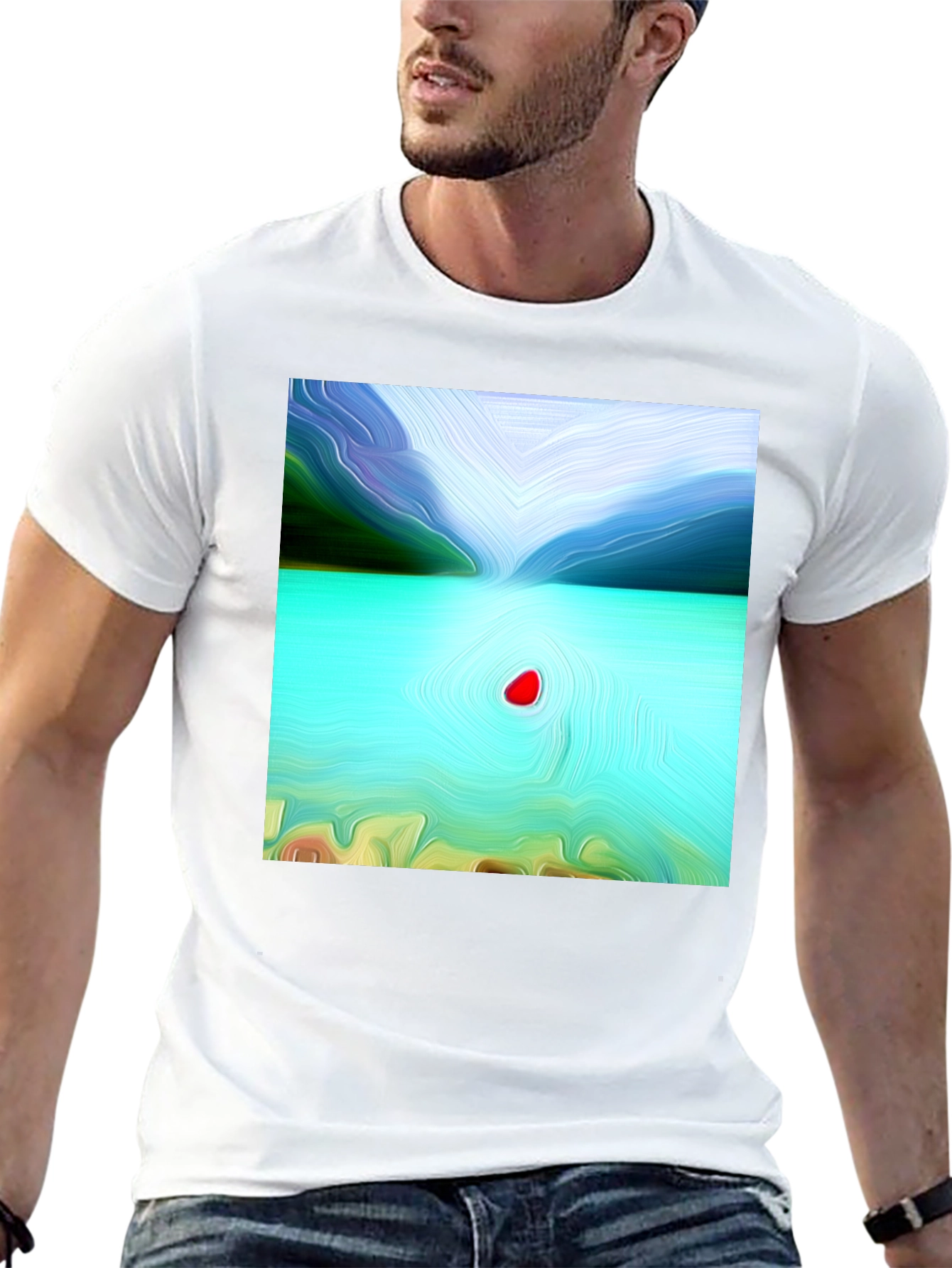 Abstract Lake Graphic T-Shirt