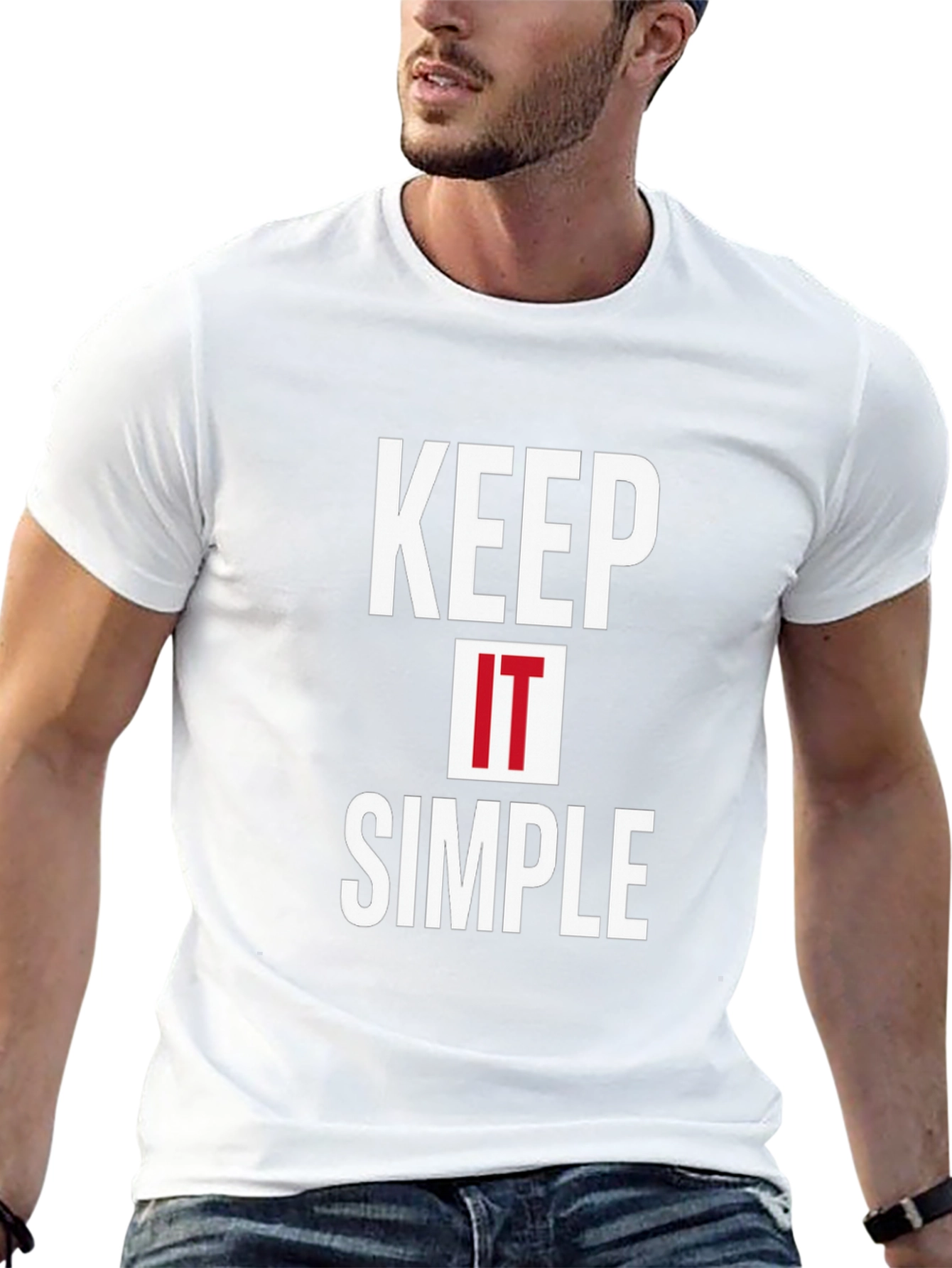 Keep It Simple Black Graphic Tee for Men