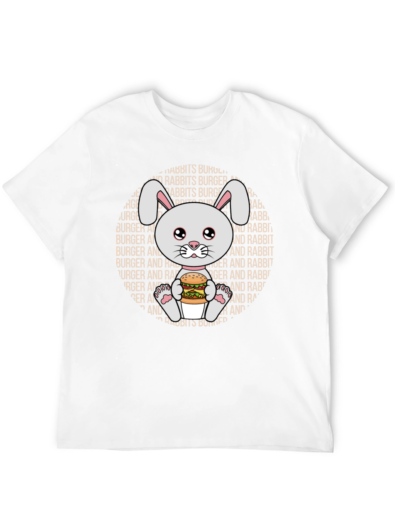 Rabbit Burger Graphic Tee - Cute Cartoon T-Shirt