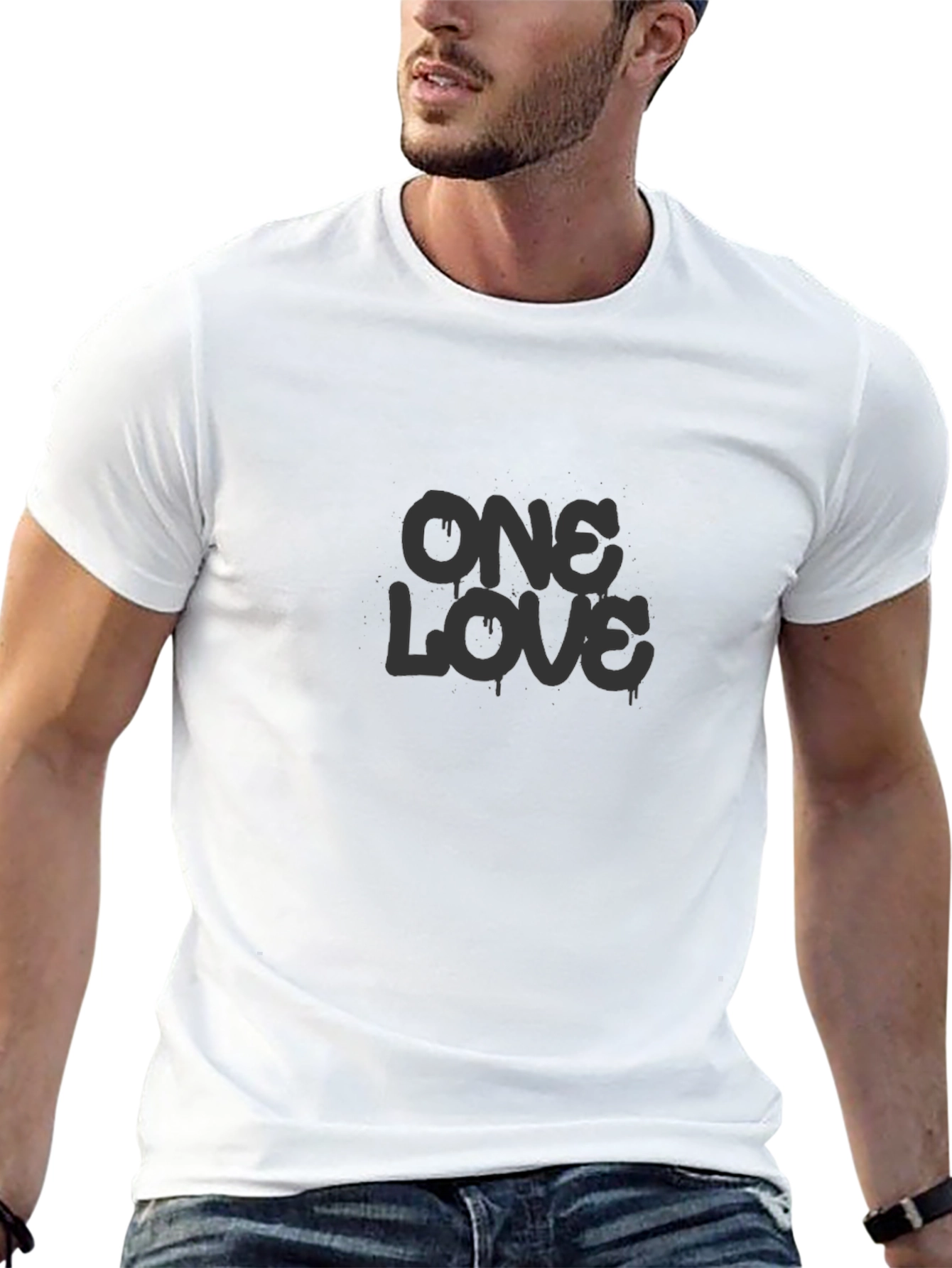 One Love Graphic Tee - Soft Black T-Shirt