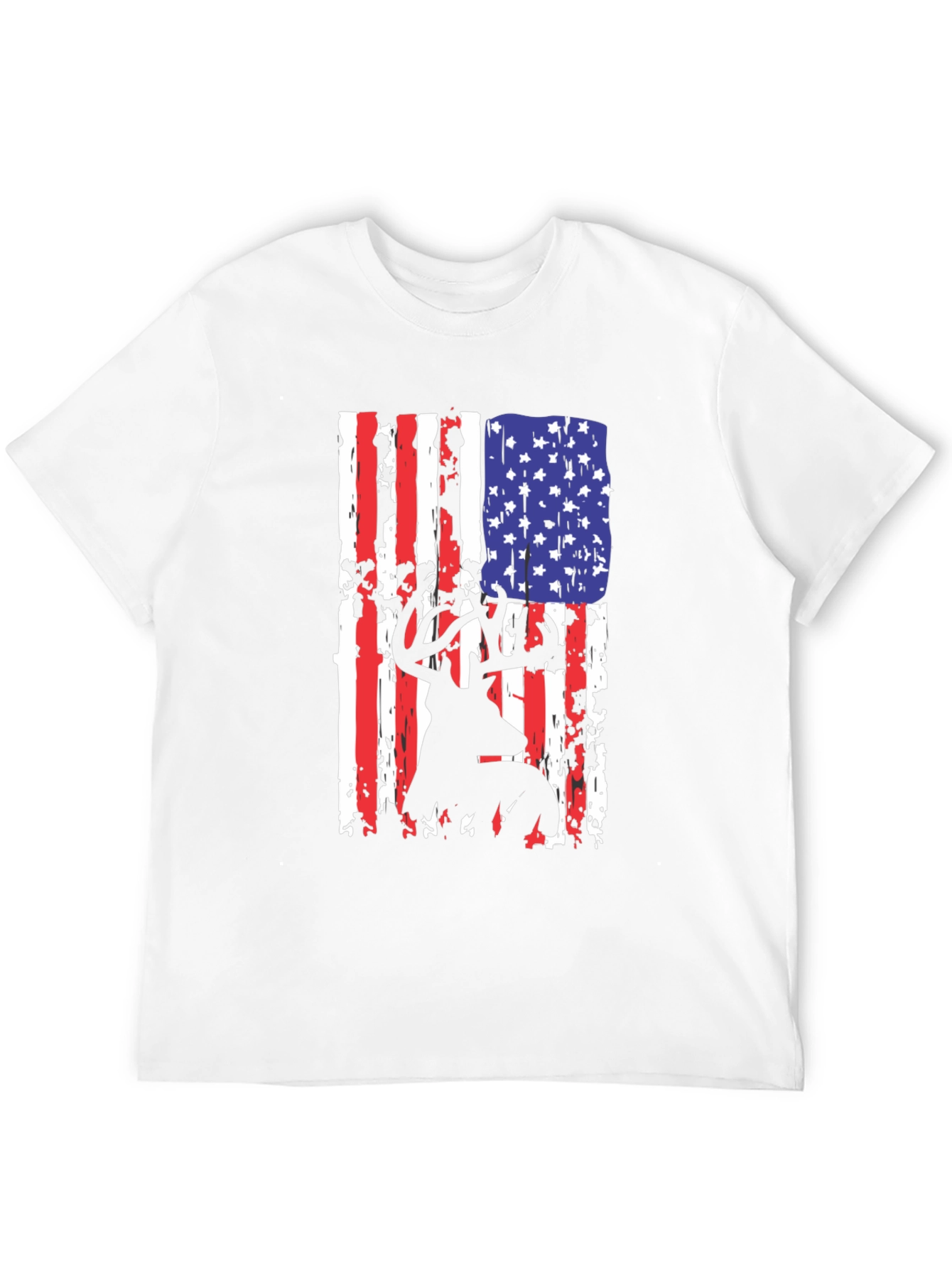 American Flag Deer Graphic T-Shirt