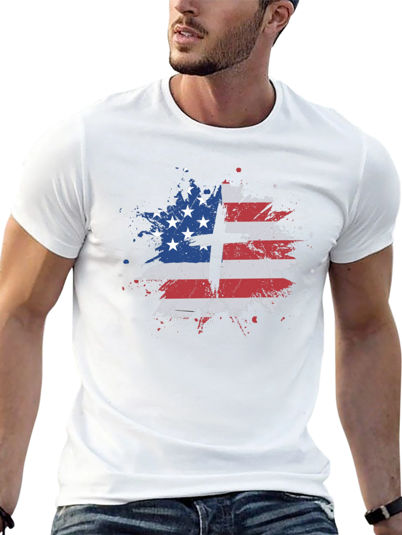 Patriotic Cross USA Flag T-Shirt