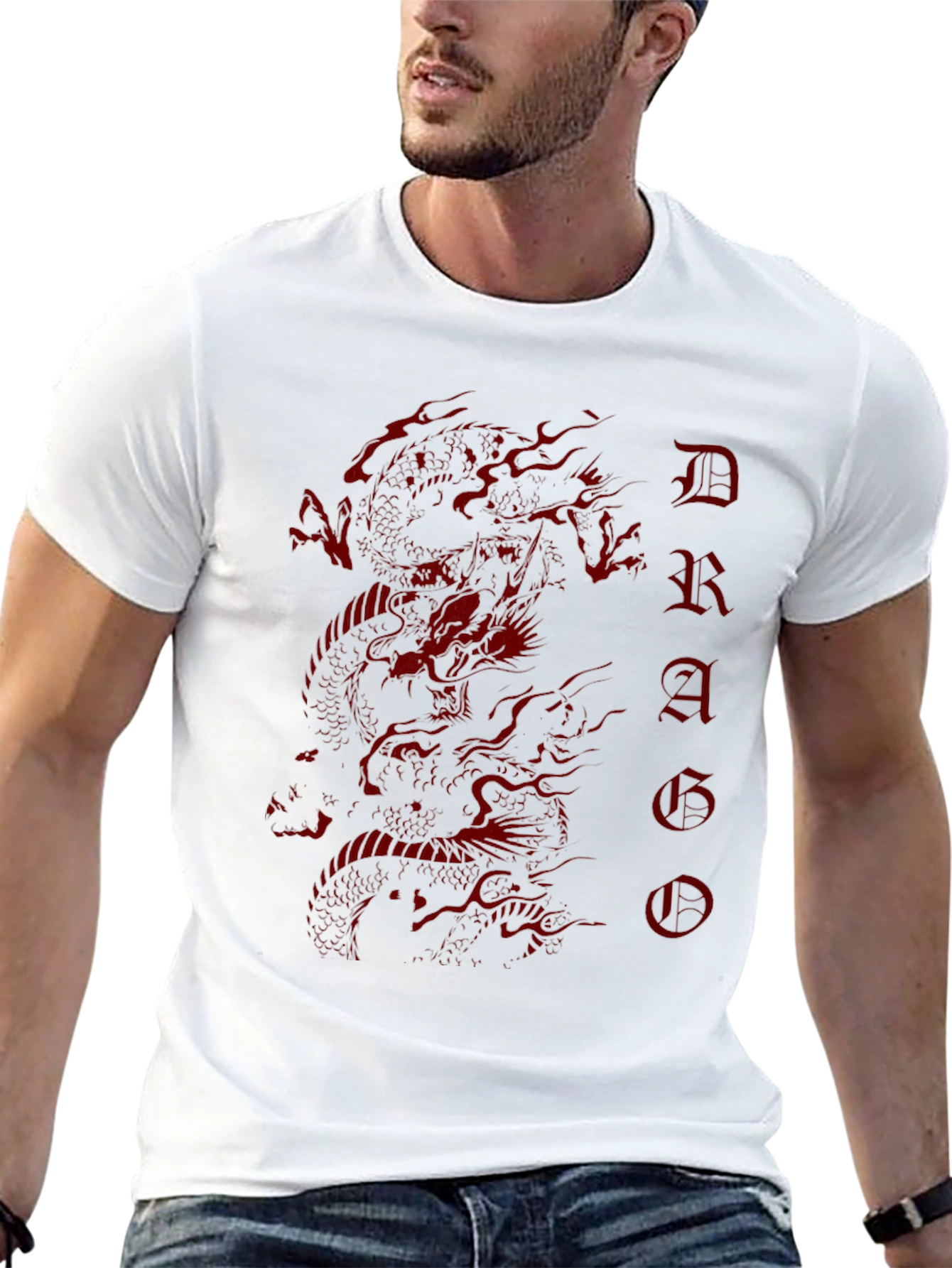 Dragon Graphic Tee - Mens Black Cotton T-Shirt