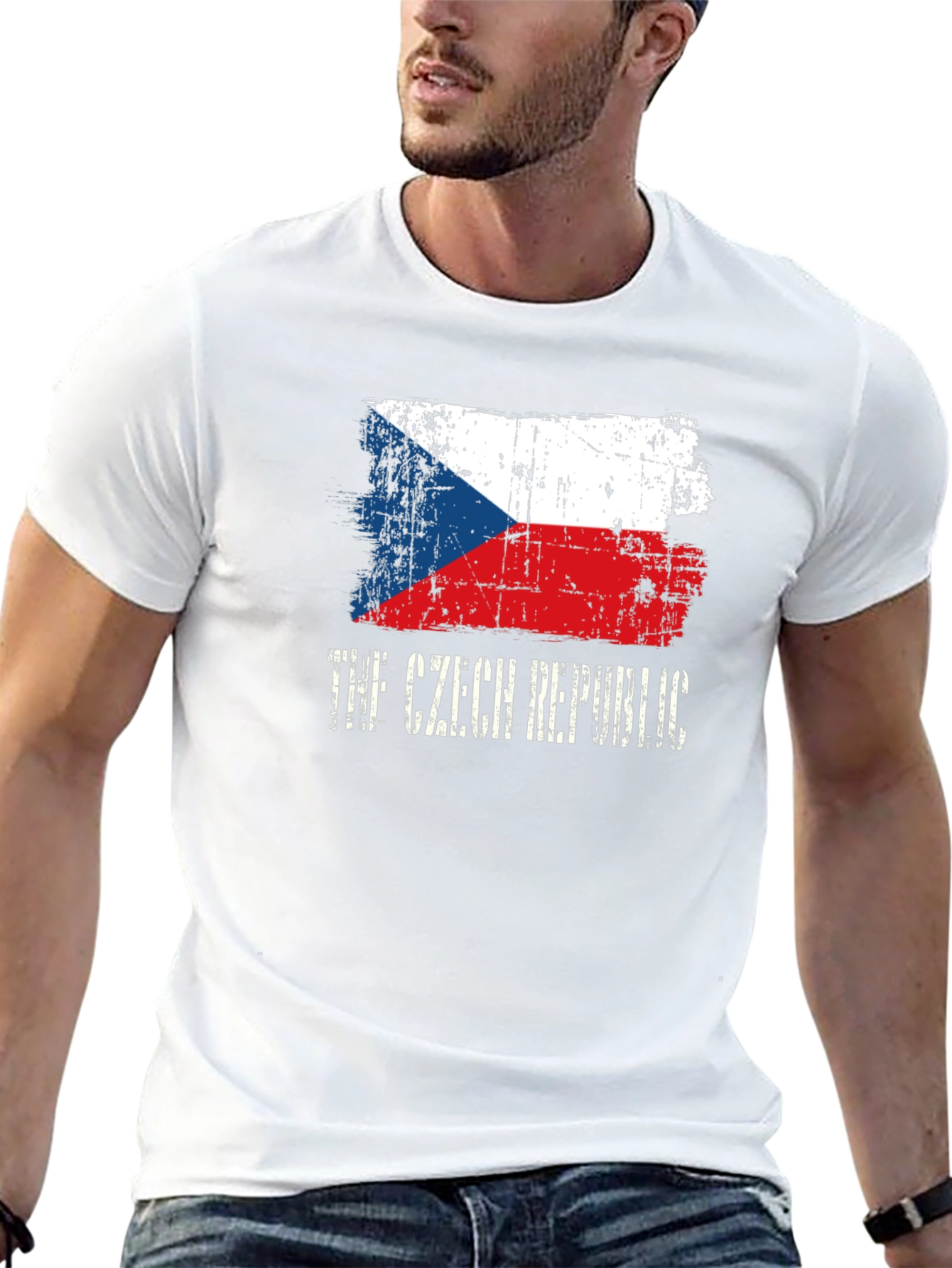 Czech Republic Flag T-Shirt - Distressed Design