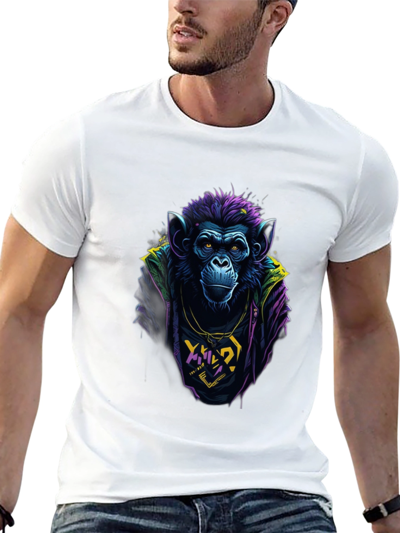 Cool Monkey Graphic Tee - Mens Black T-Shirt