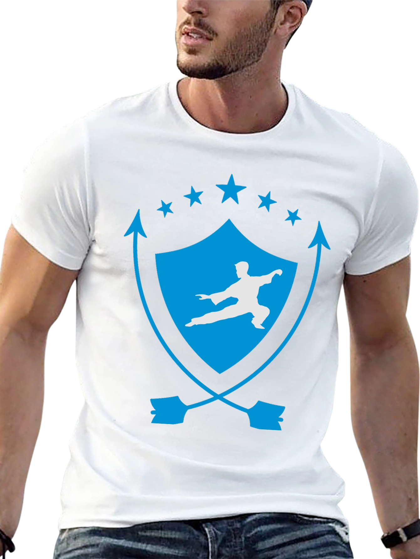 Martial Arts Black Tee - Kung Fu Shield Design