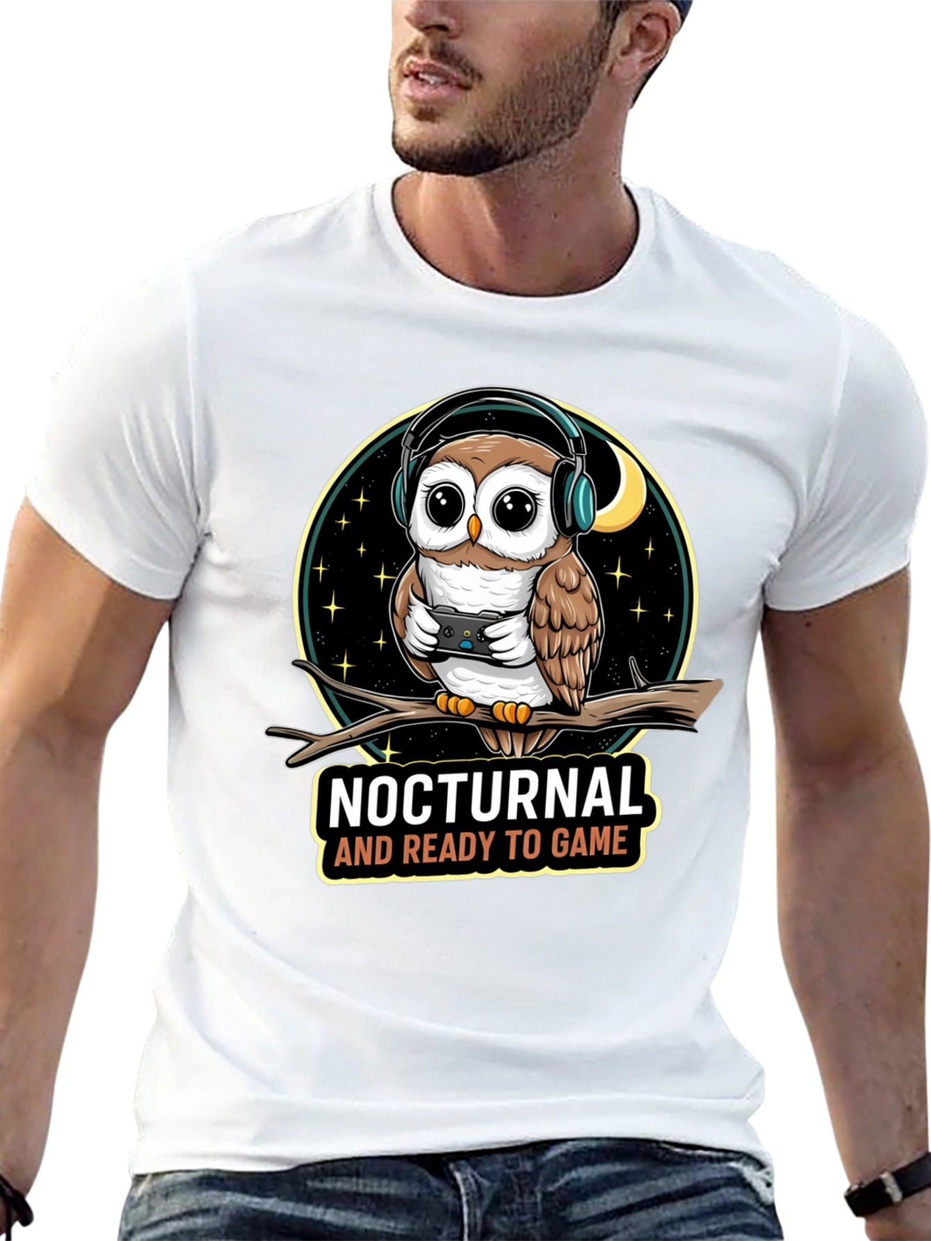 Gamer Owl T-Shirt - Nocturnal and Ready to Game