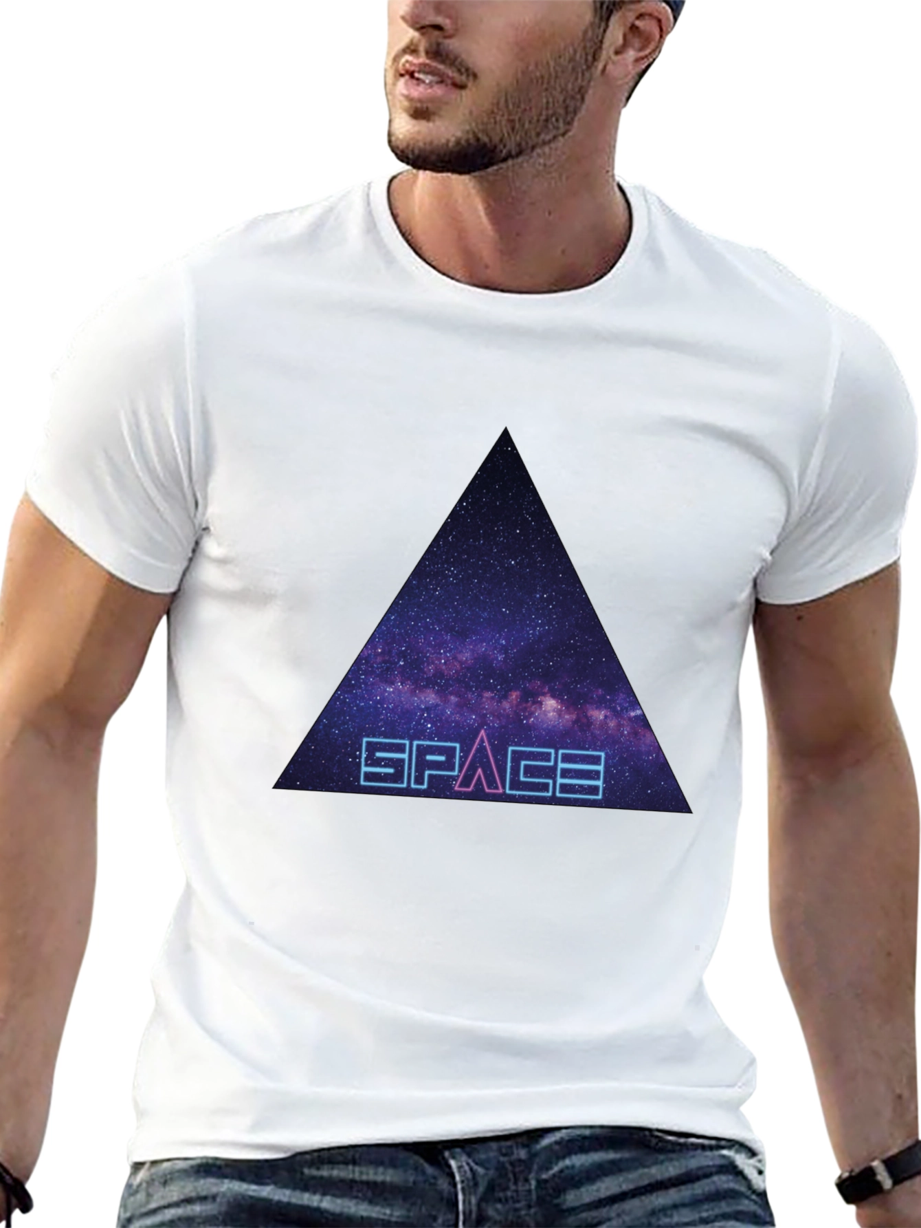 Space Galaxy Triangle Graphic Tee