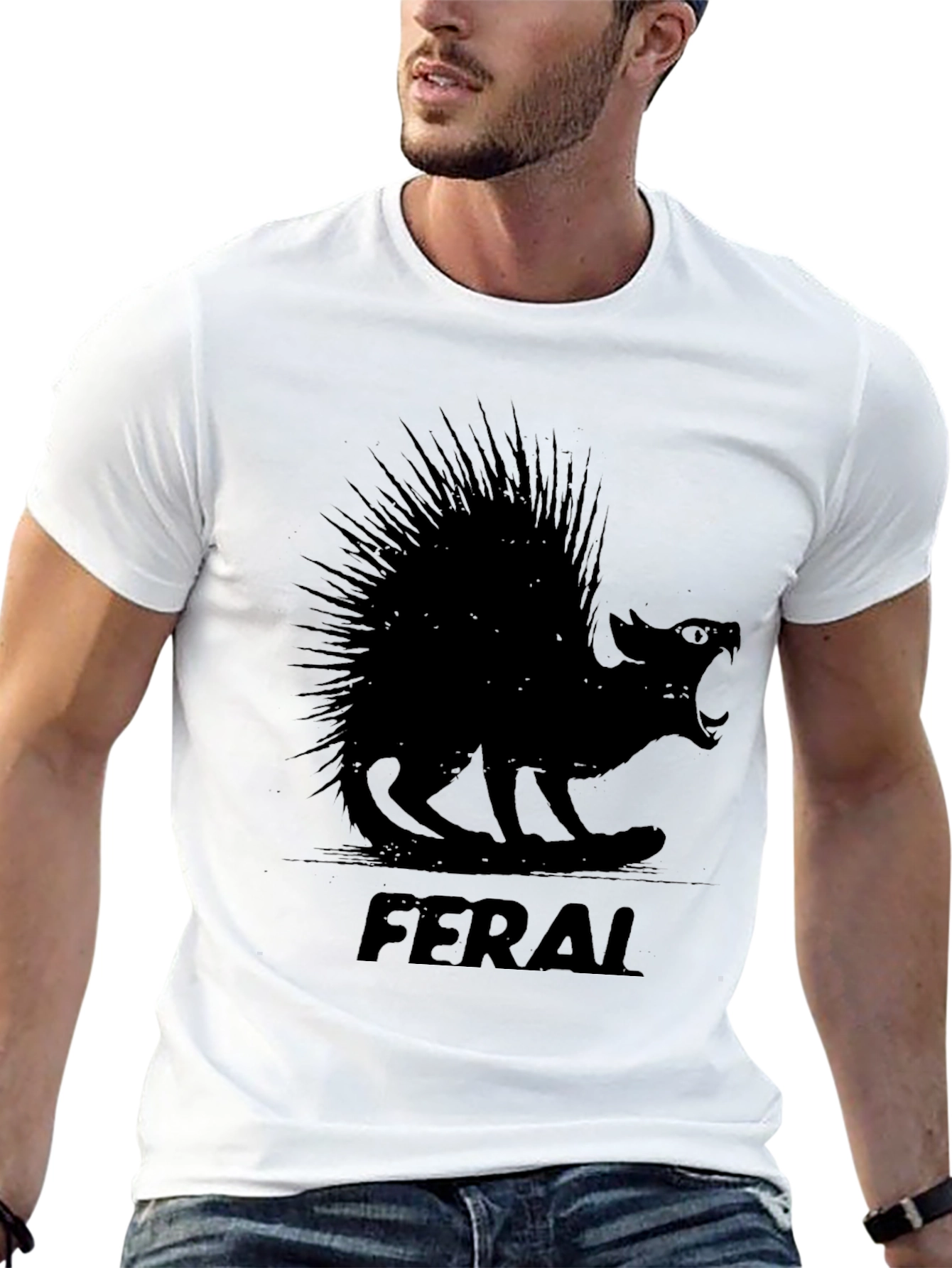 Feral Porcupine Graphic Tee - Black